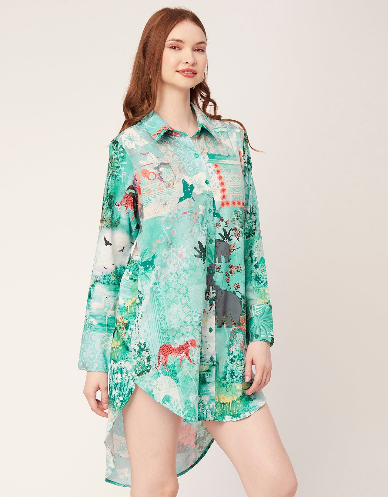 Long Collared Hem Dress