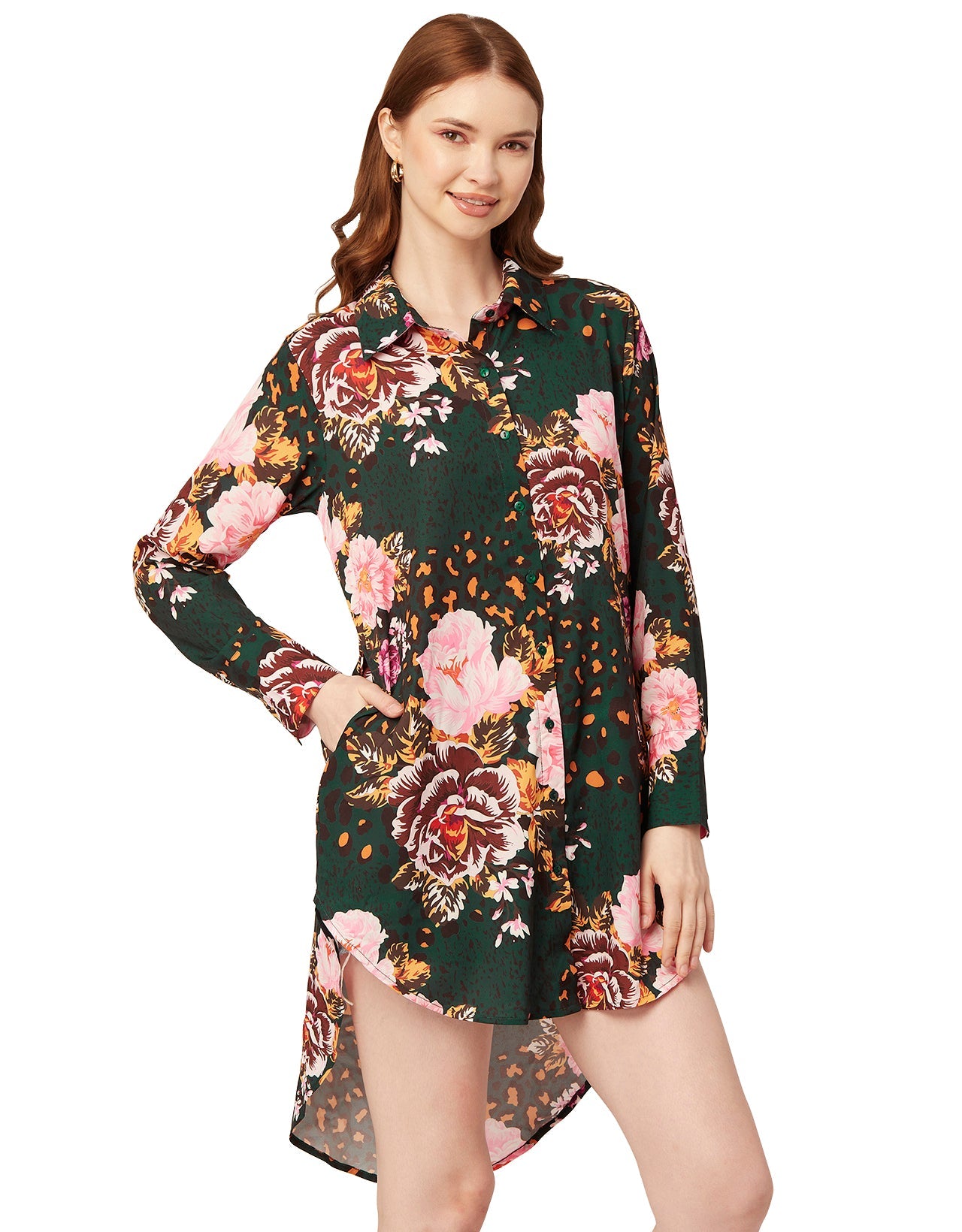 Long Collared Hem Dress