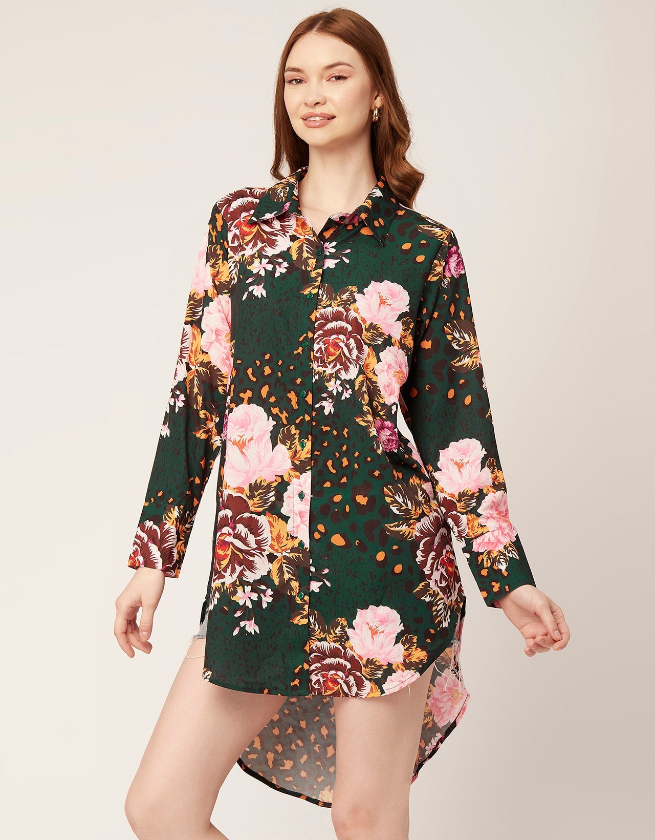 Long Collared Hem Dress