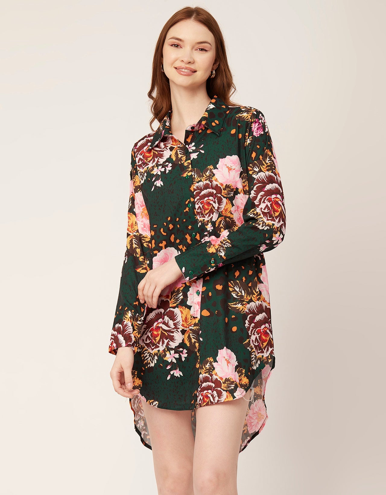 Long Collared Hem Dress