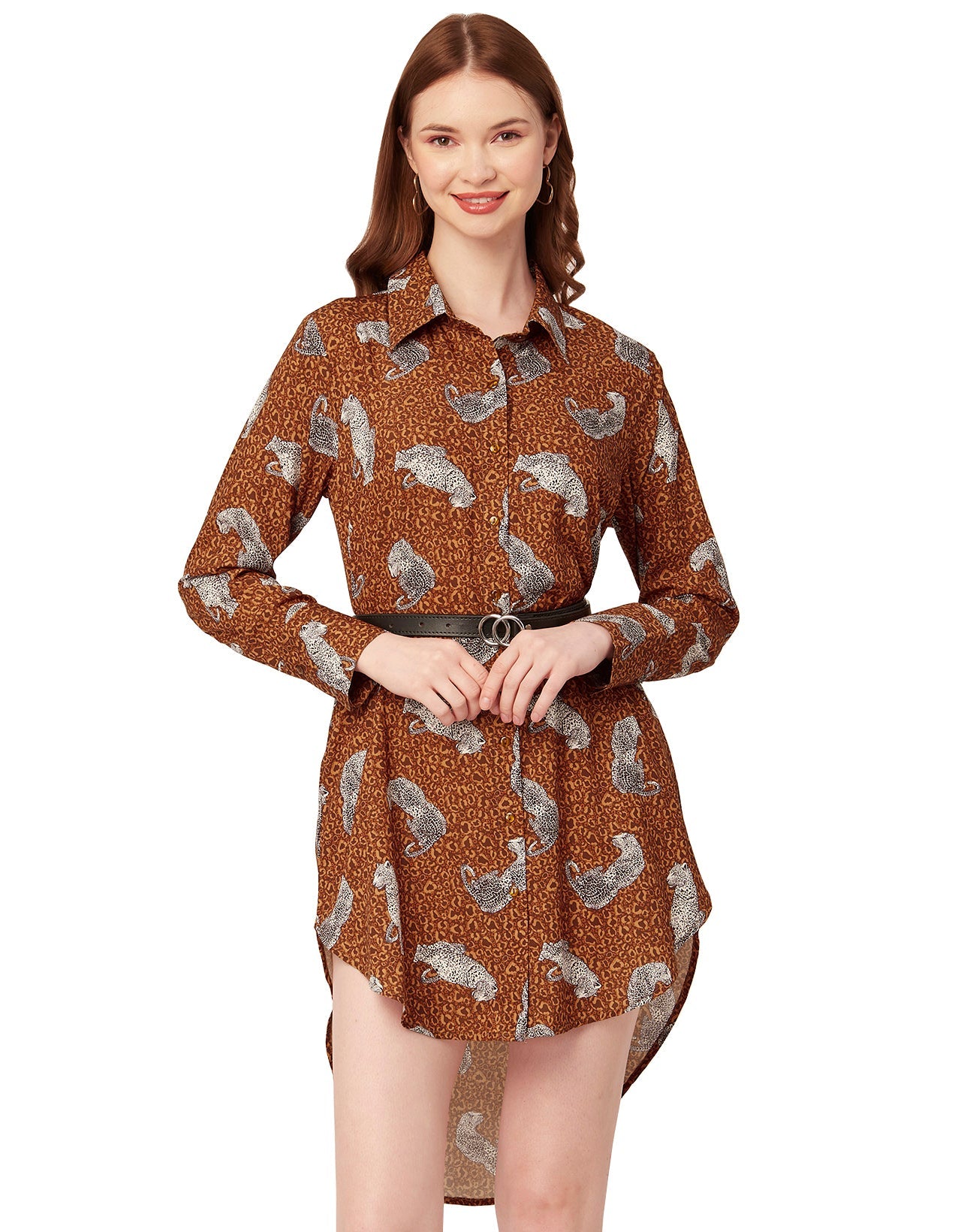Long Collared Hem Dress
