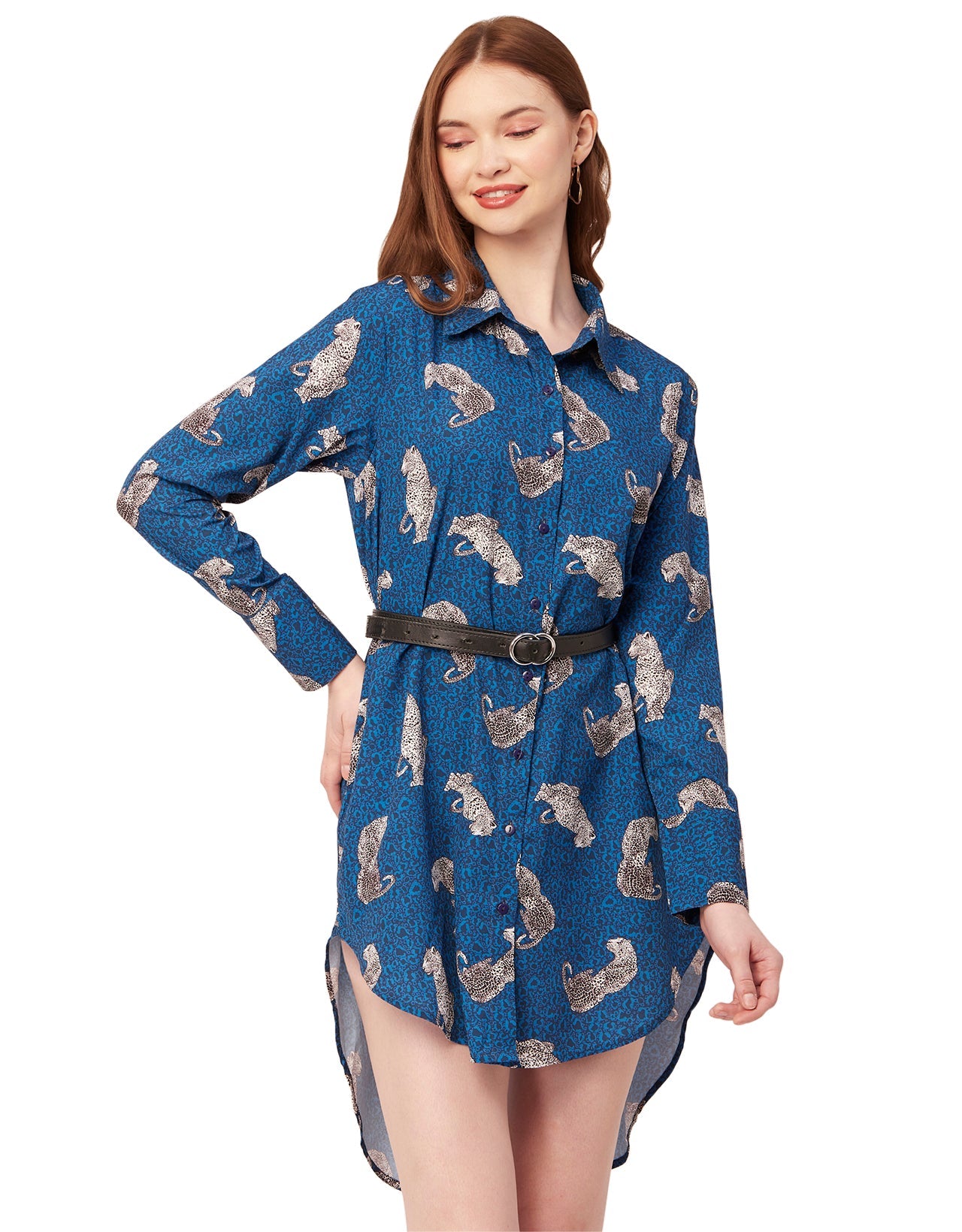 Long Collared Hem Dress