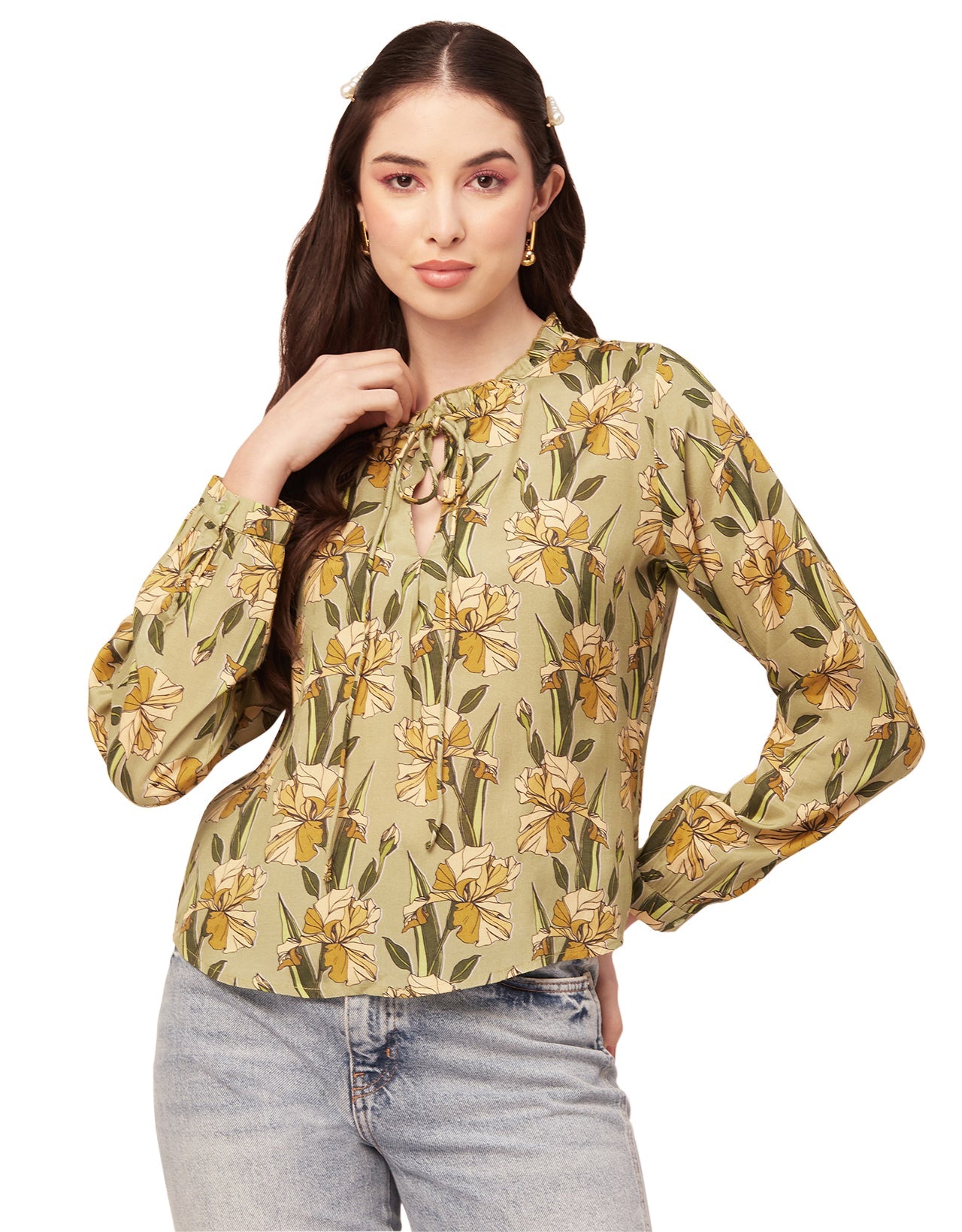Printed Puffed Sleeve Tunic