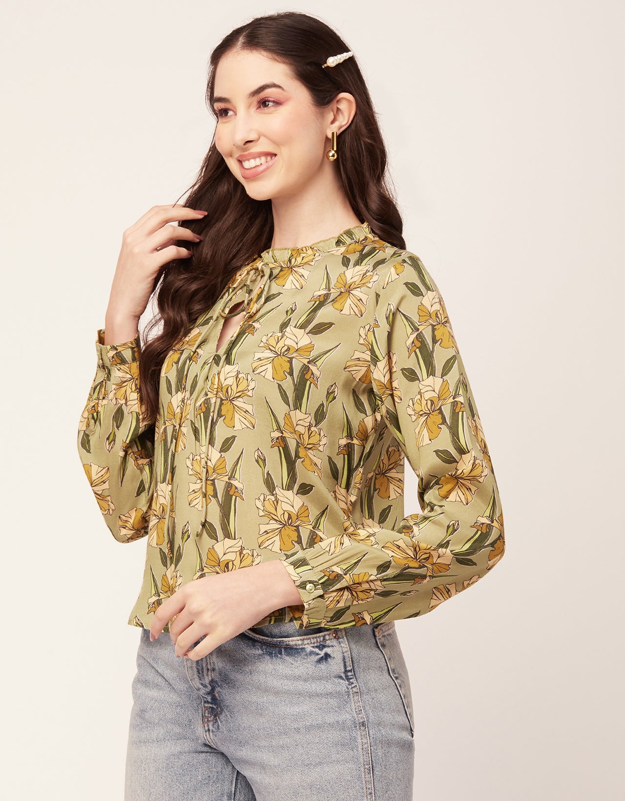 Printed Puffed Sleeve Tunic