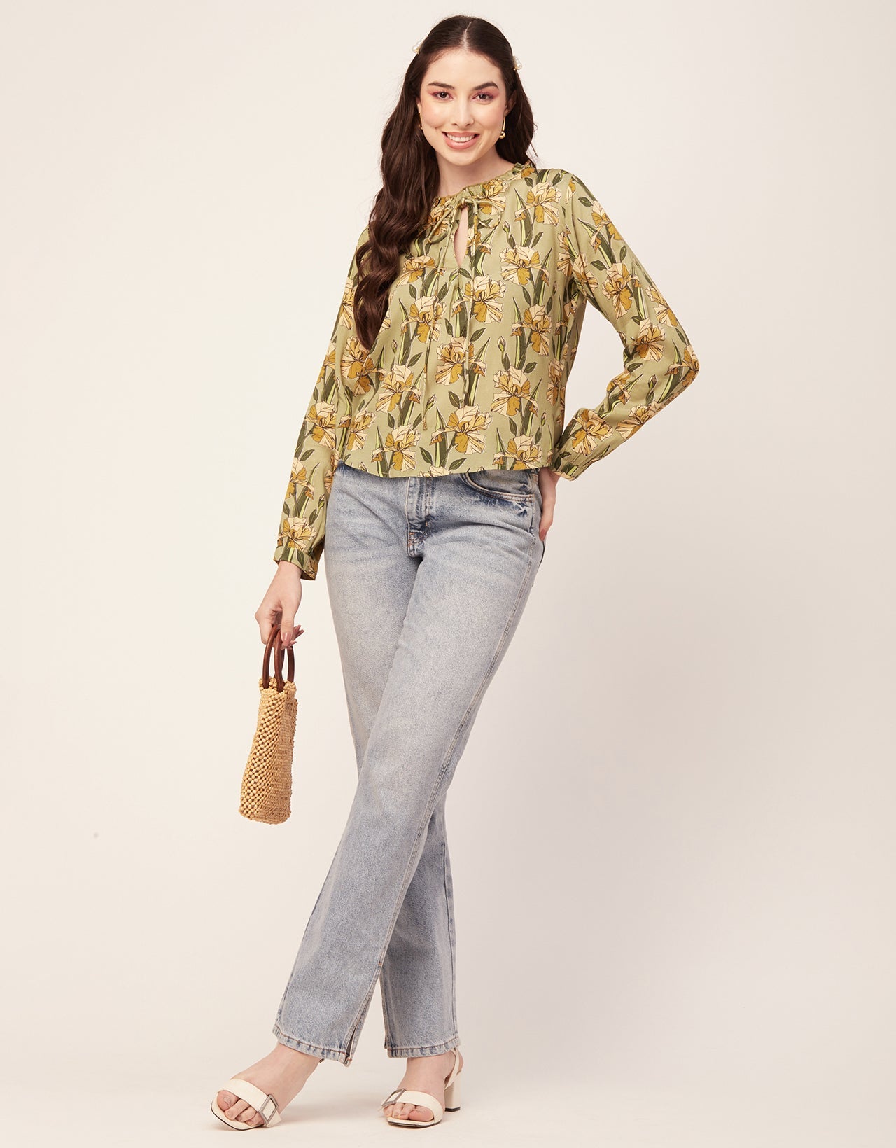 Printed Puffed Sleeve Tunic