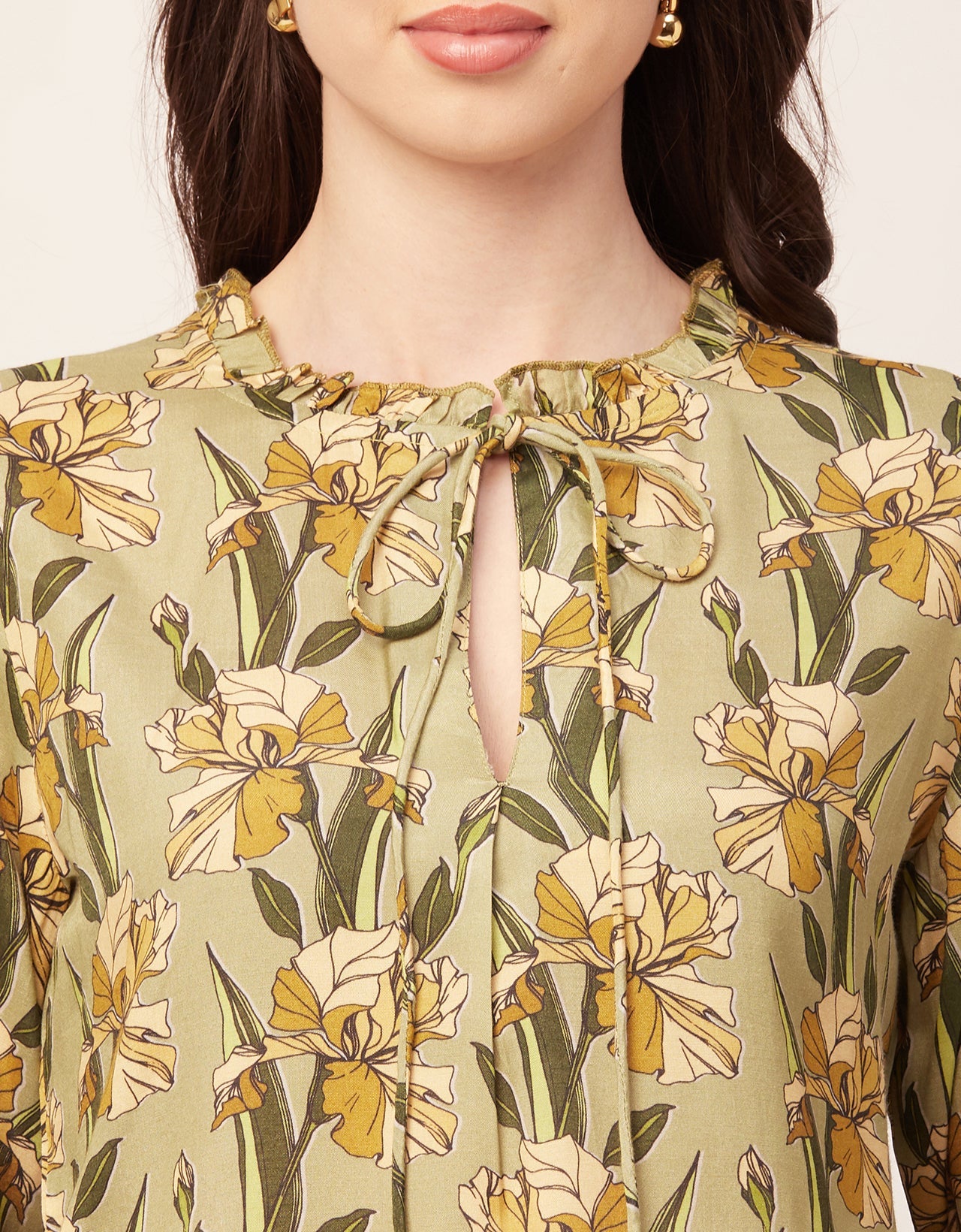 Printed Puffed Sleeve Tunic