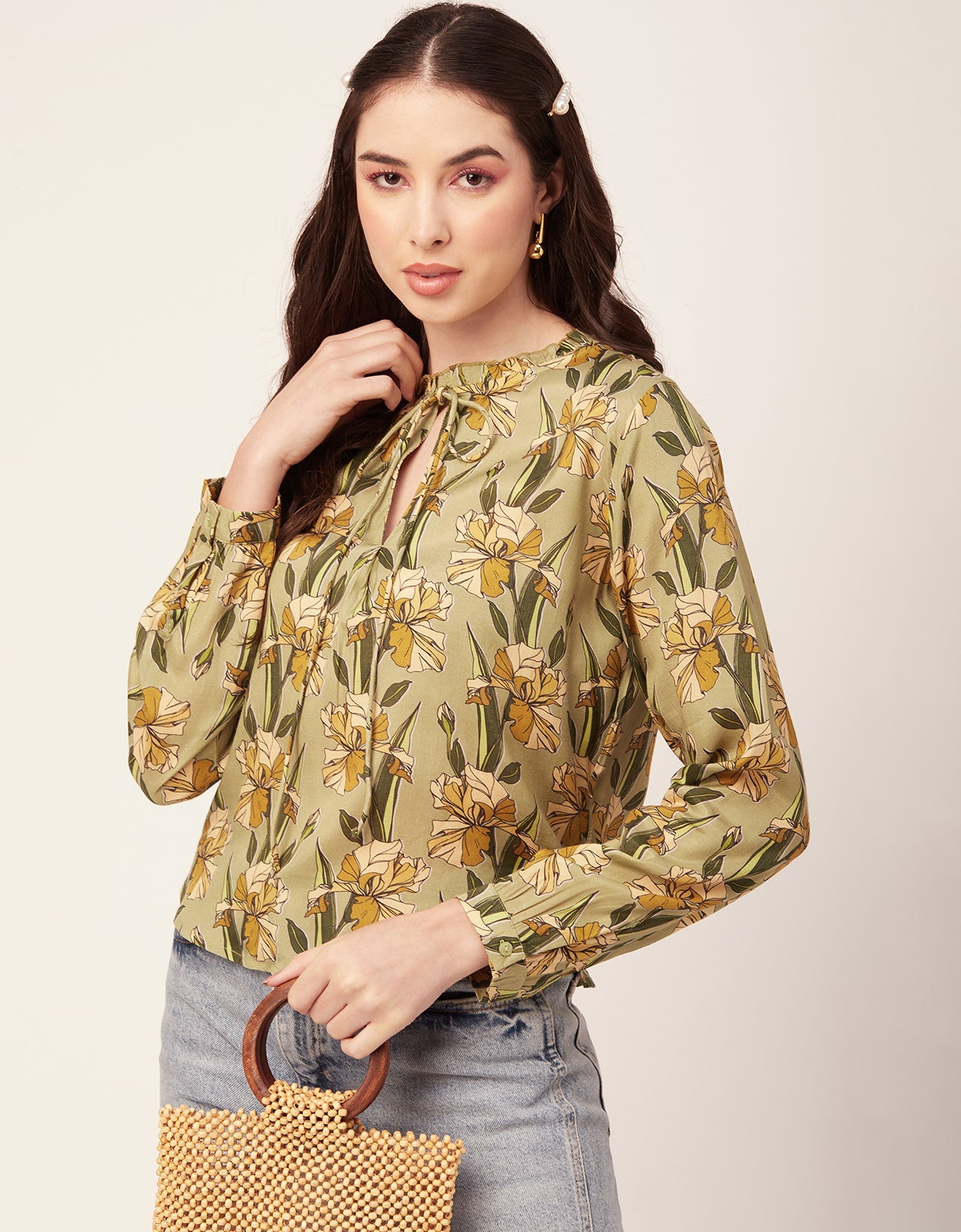 Printed Puffed Sleeve Tunic