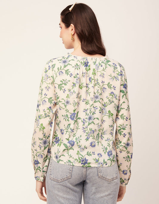 Printed Puffed Sleeve Tunic