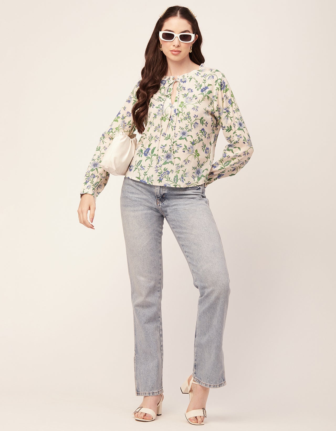 Printed Puffed Sleeve Tunic