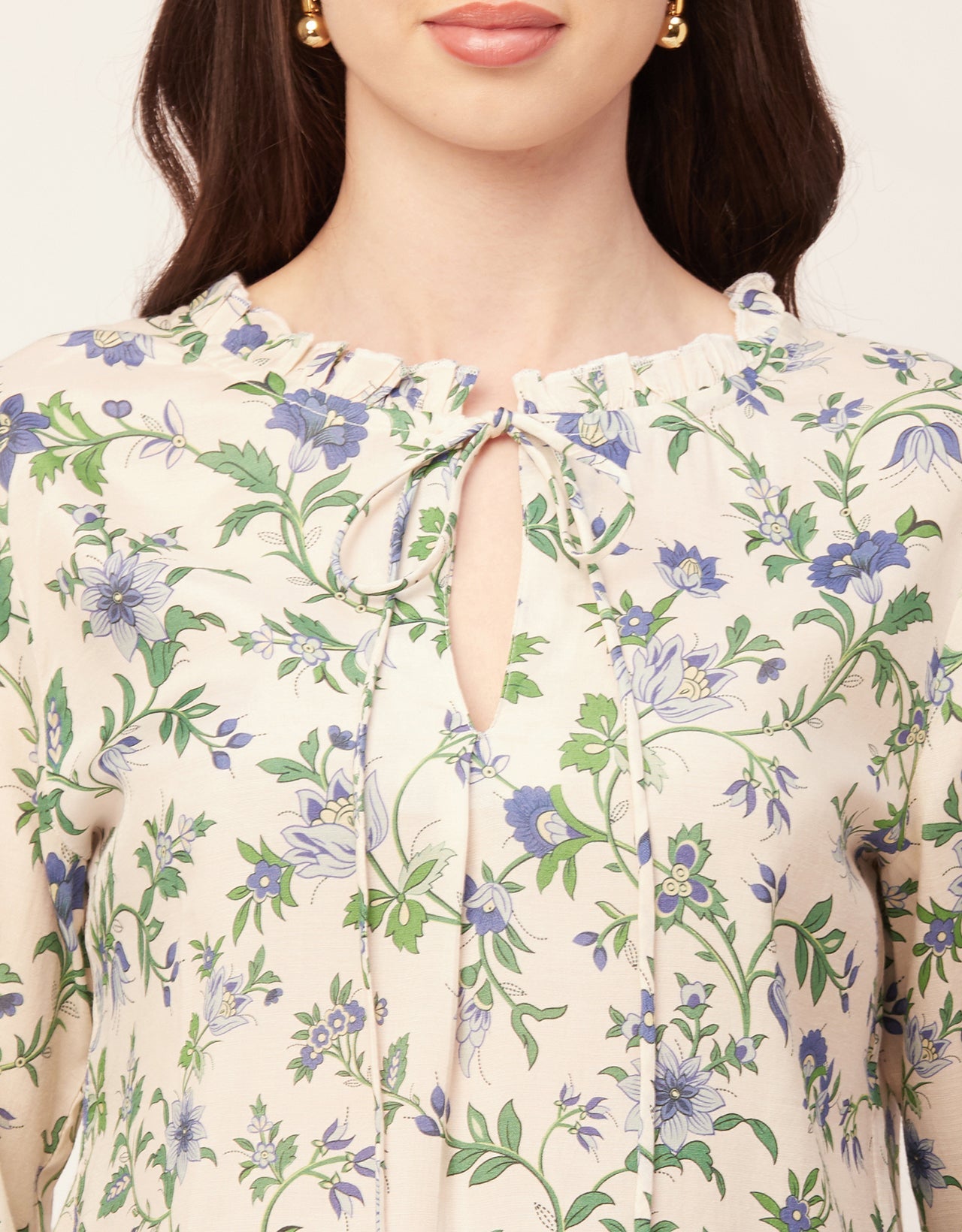 Printed Puffed Sleeve Tunic