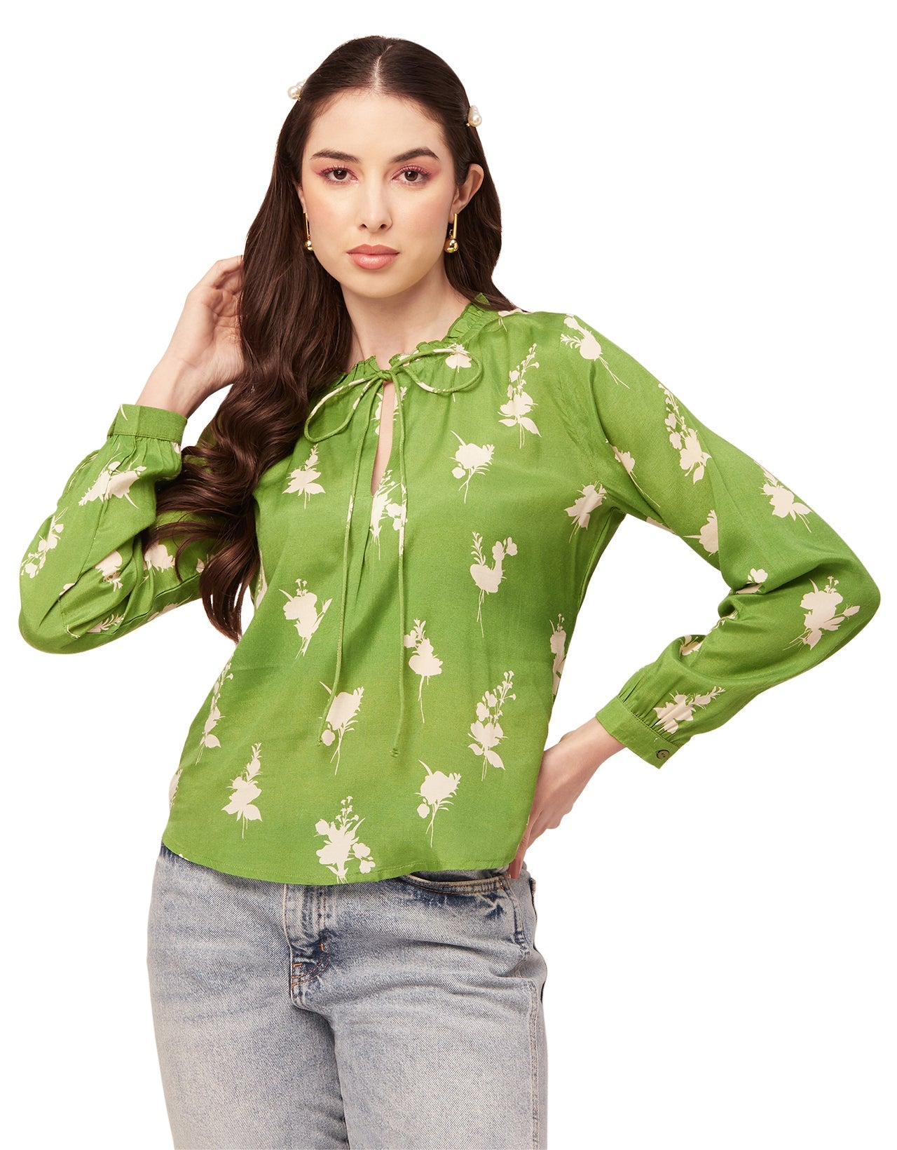 Printed Puffed Sleeve Tunic