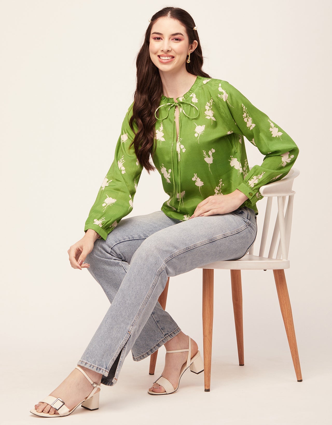 Printed Puffed Sleeve Tunic