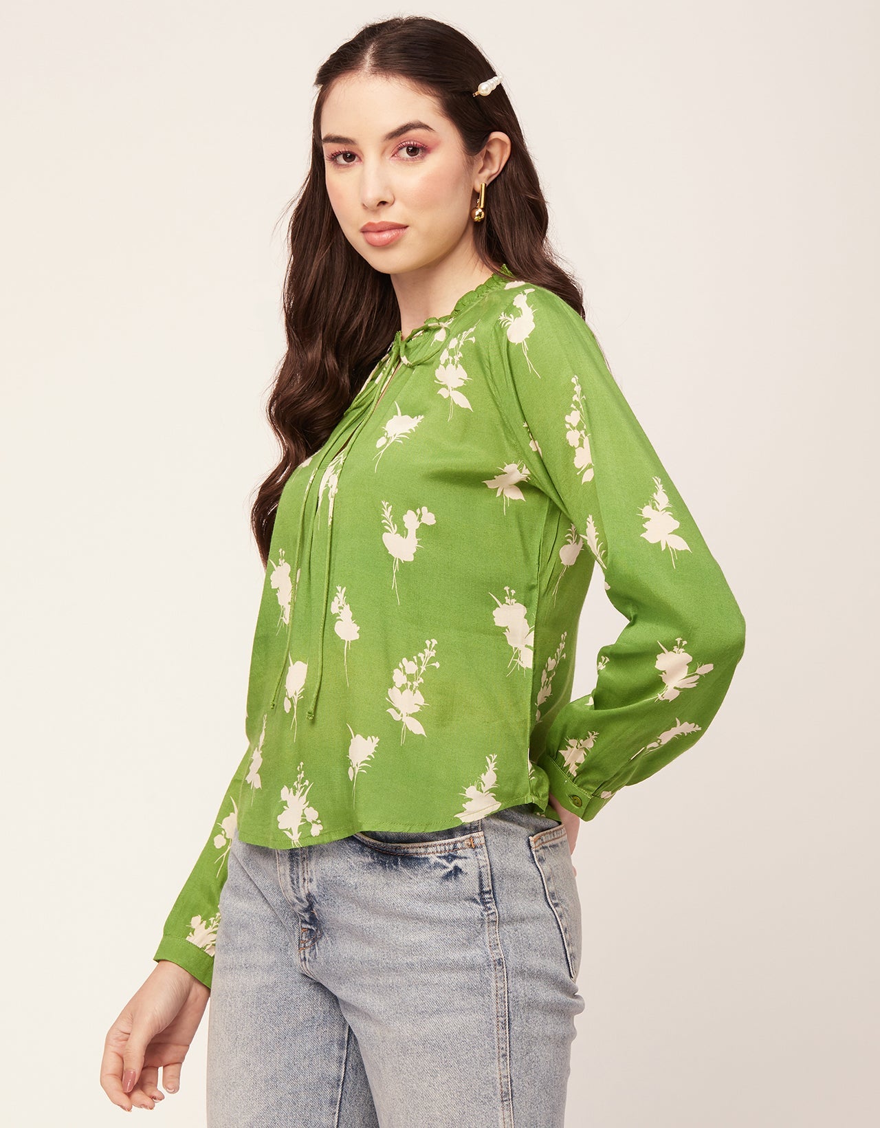 Printed Puffed Sleeve Tunic
