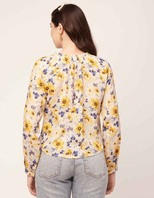 Printed Puffed Sleeve Tunic
