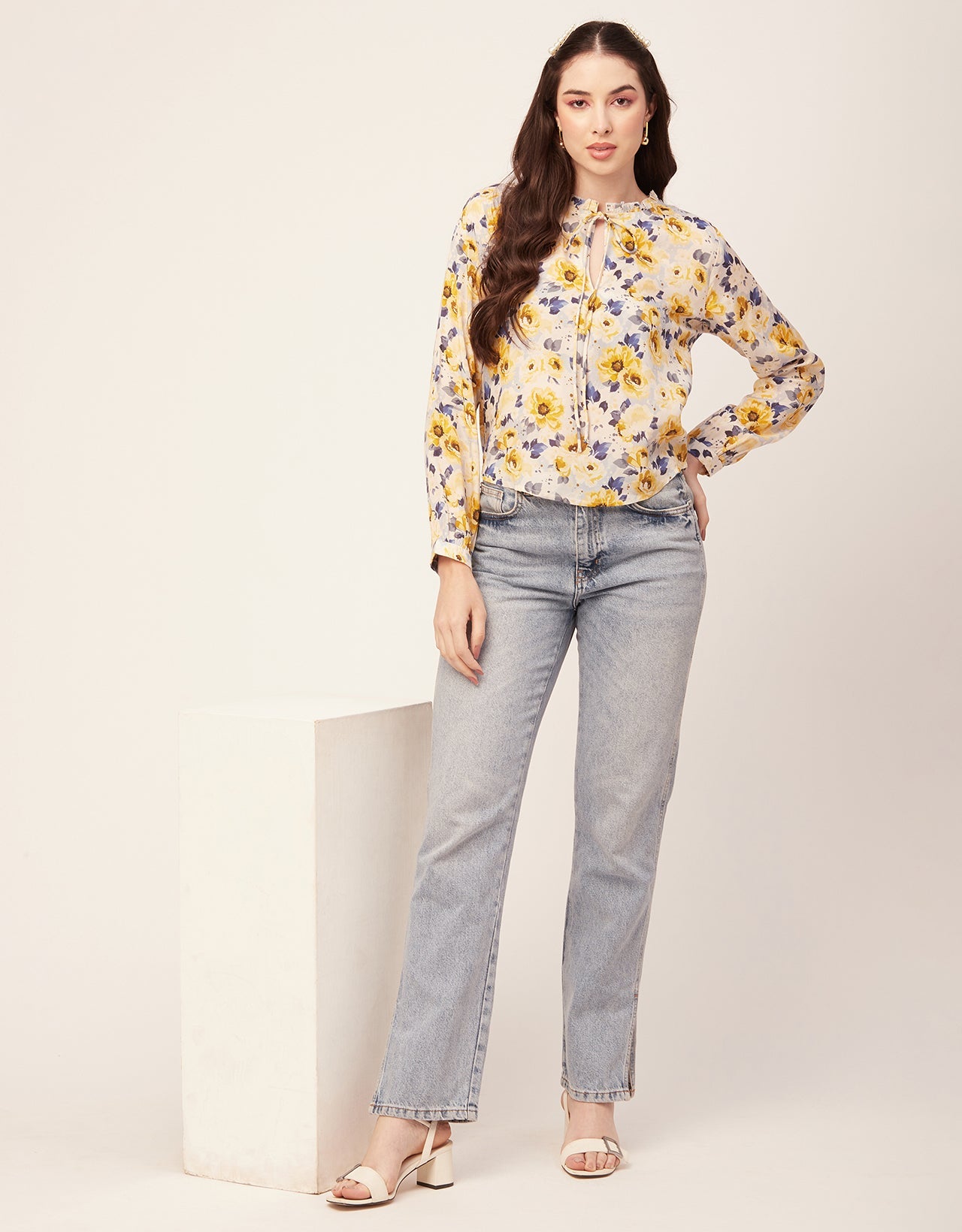 Printed Puffed Sleeve Tunic