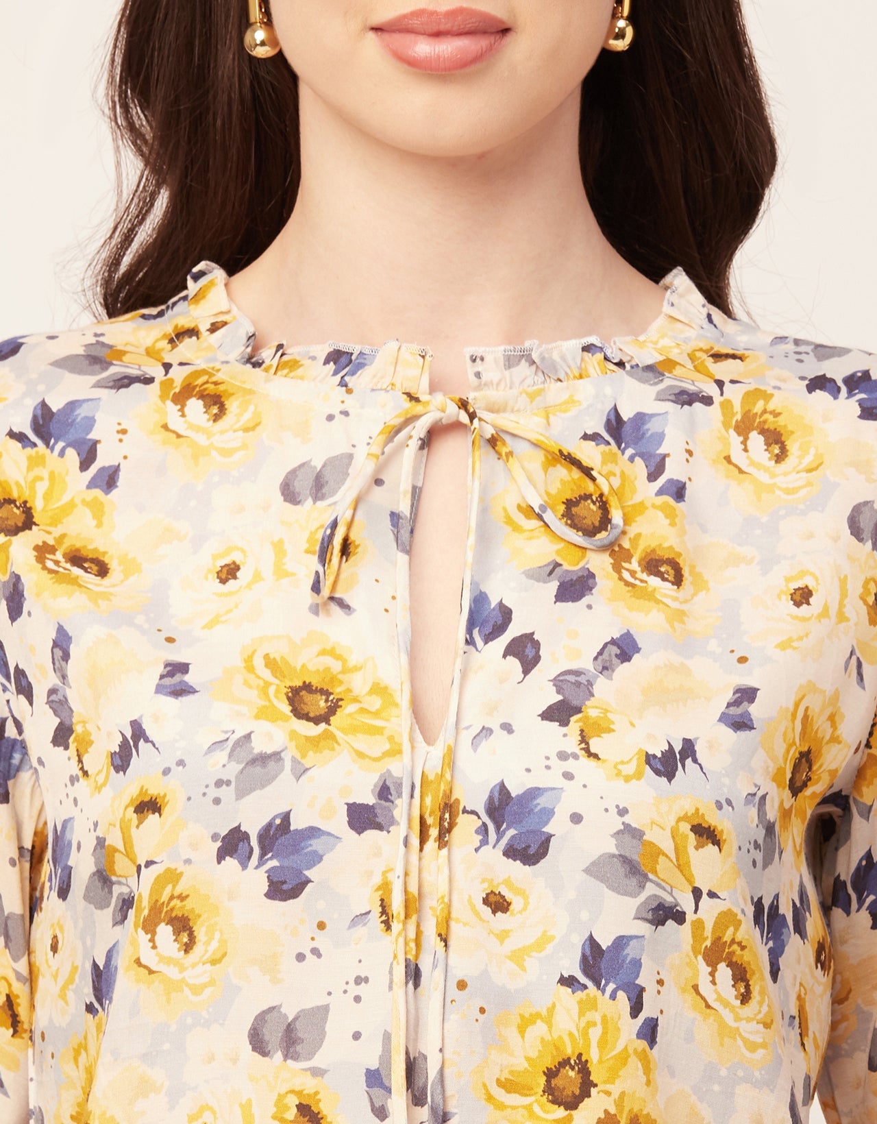 Printed Puffed Sleeve Tunic