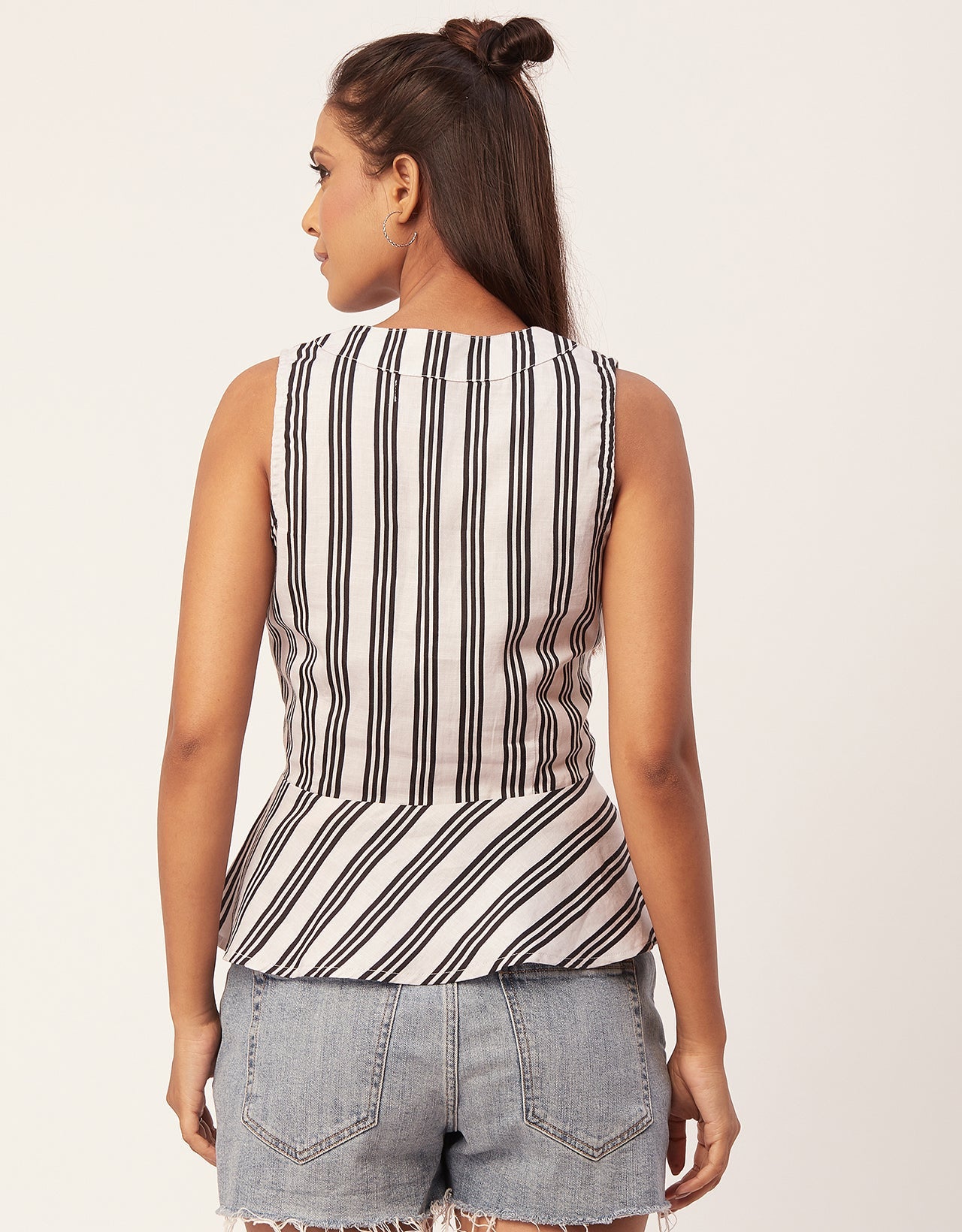 Printed Peplum Formal Top
