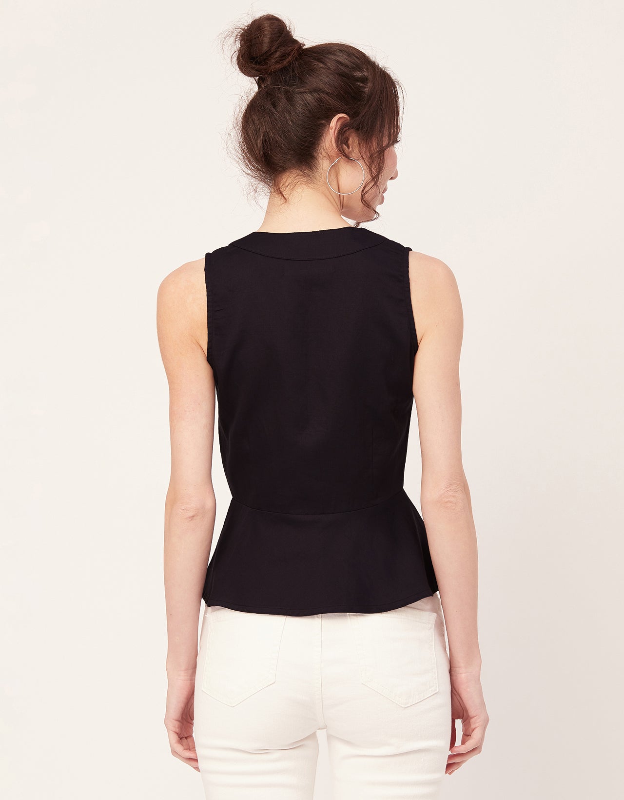 Printed Peplum Formal Top