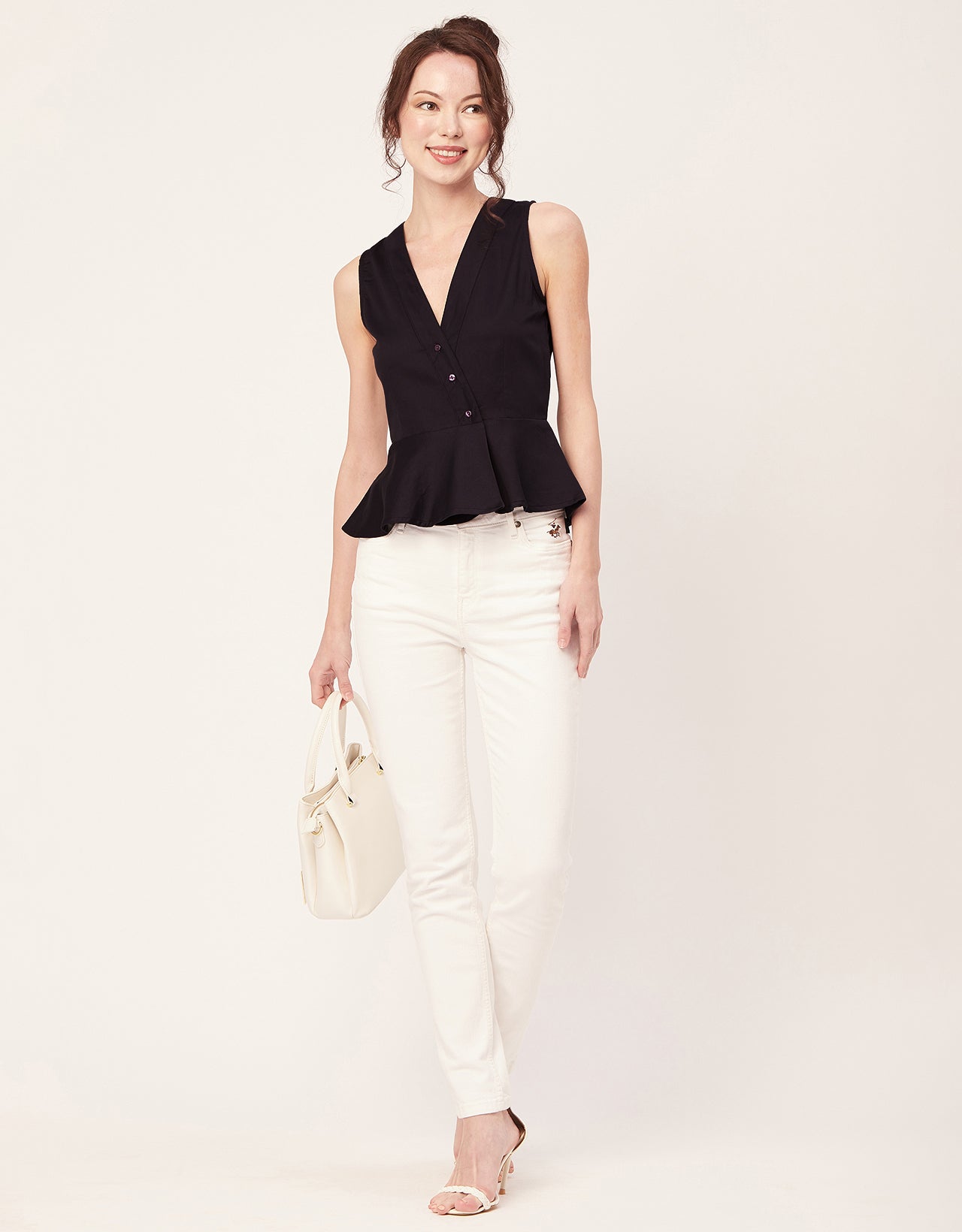 Printed Peplum Formal Top