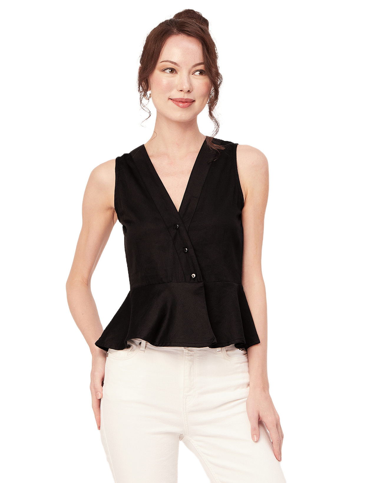 Printed Peplum Formal Top