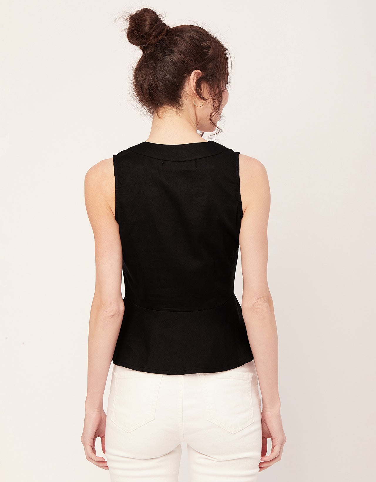 Printed Peplum Formal Top