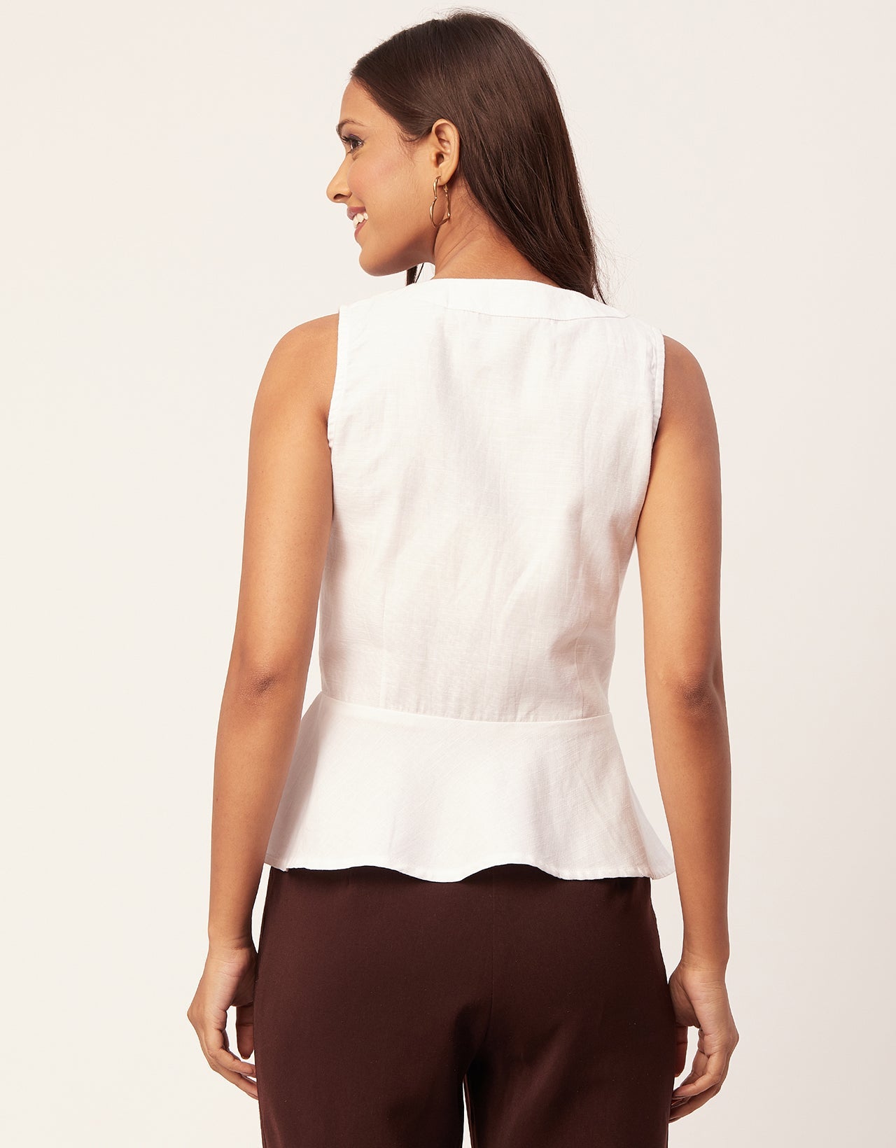 Printed Peplum Formal Top