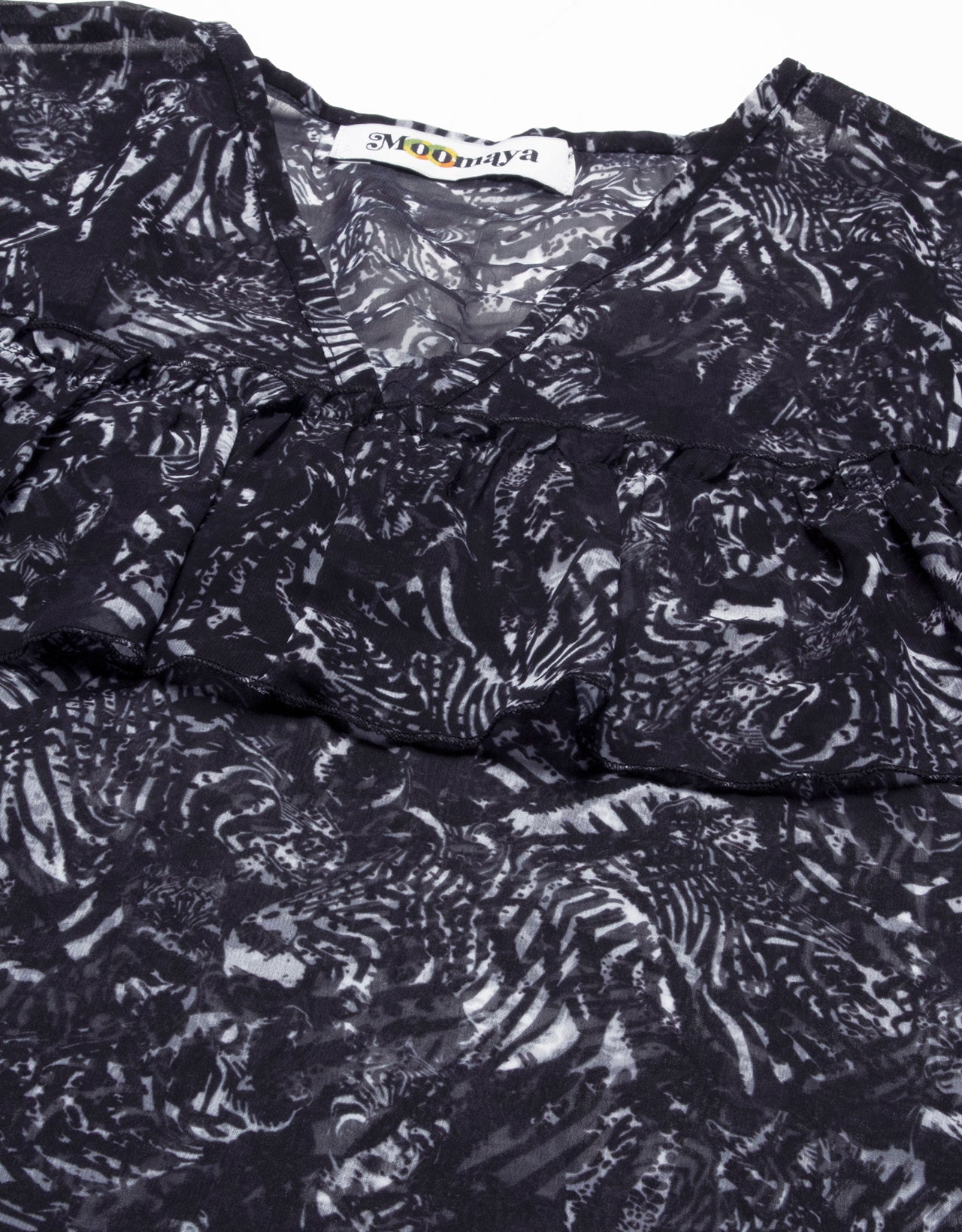 Ruffle Sheer Tunic Top