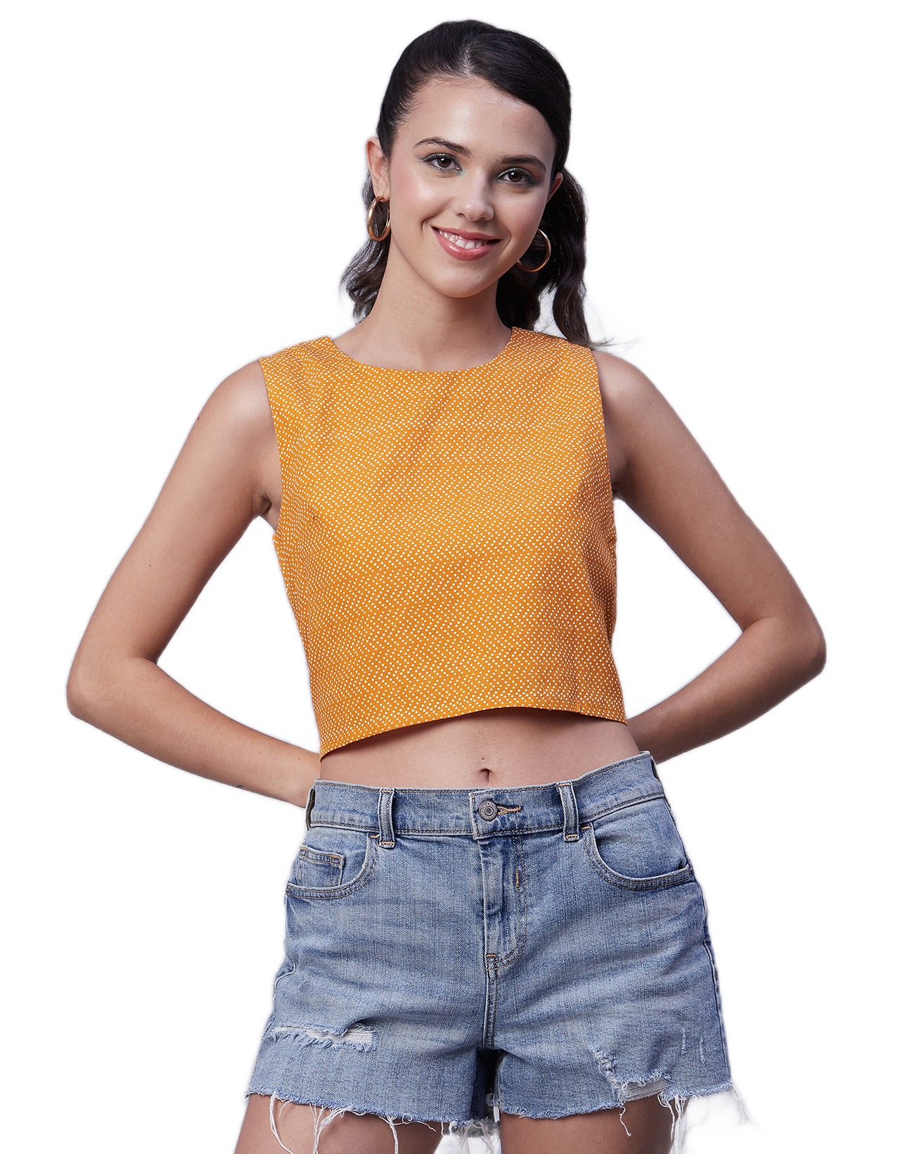 Printed Sleeveless Short Top