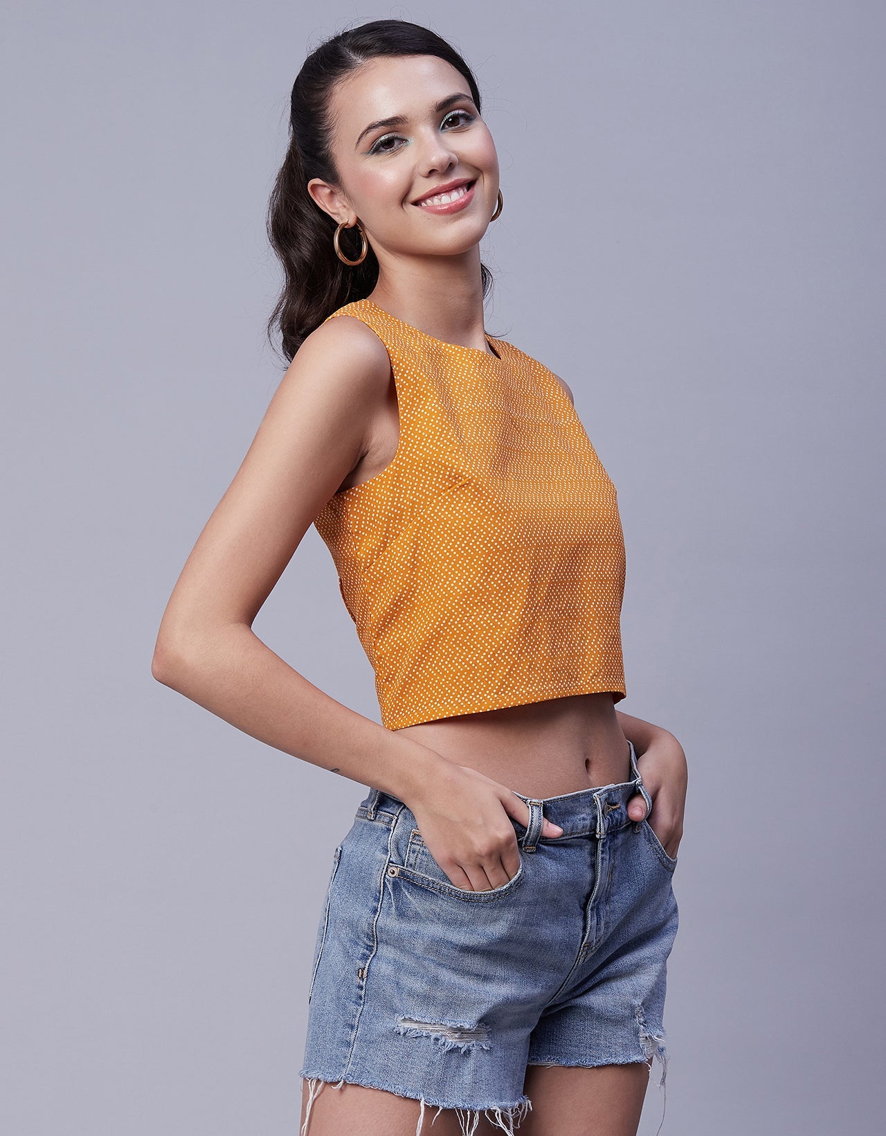 Printed Sleeveless Short Top