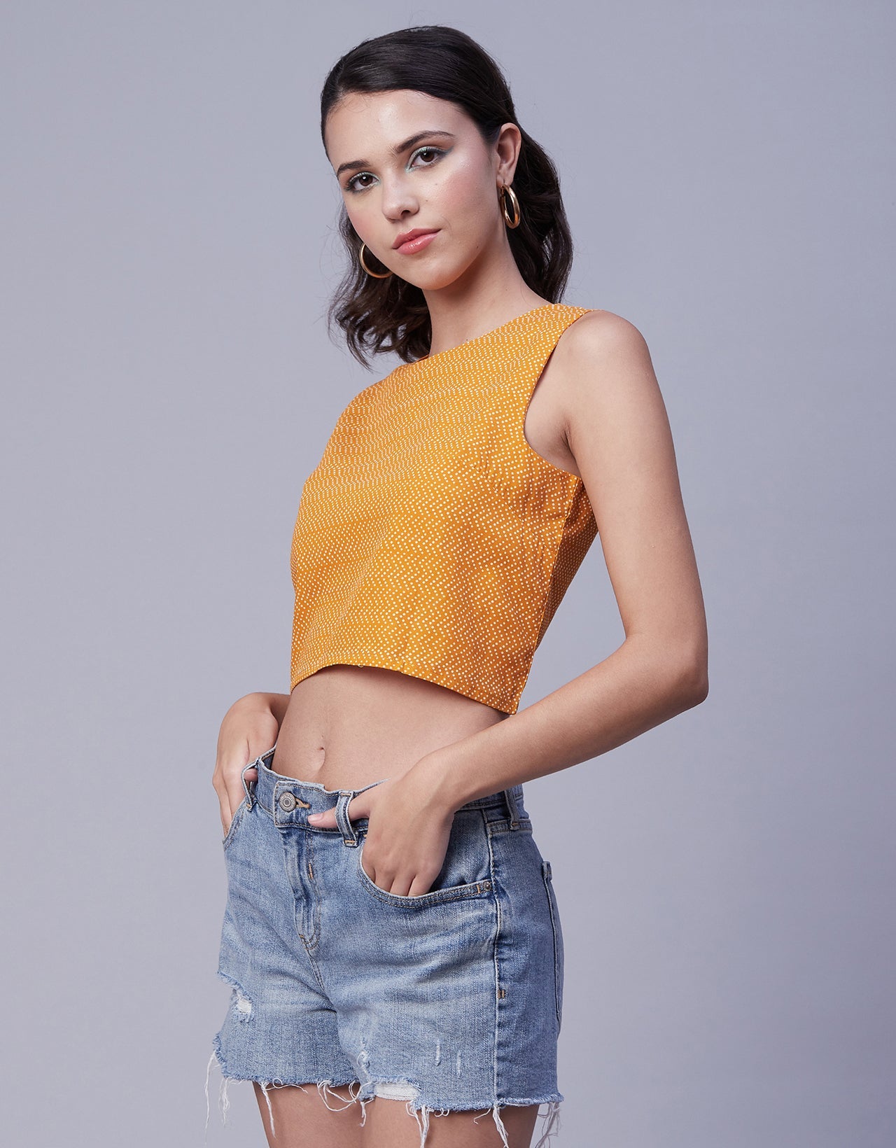 Printed Sleeveless Short Top