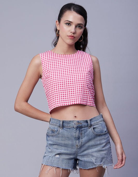 Printed Sleeveless Short Top