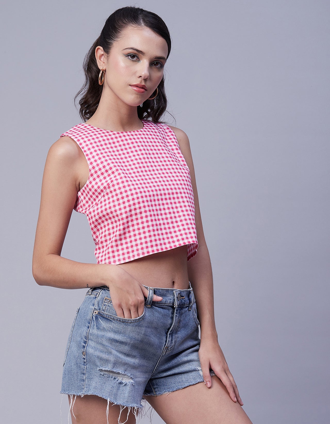 Printed Sleeveless Short Top