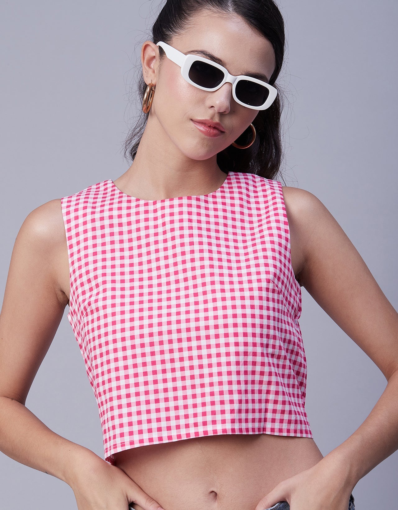 Printed Sleeveless Short Top