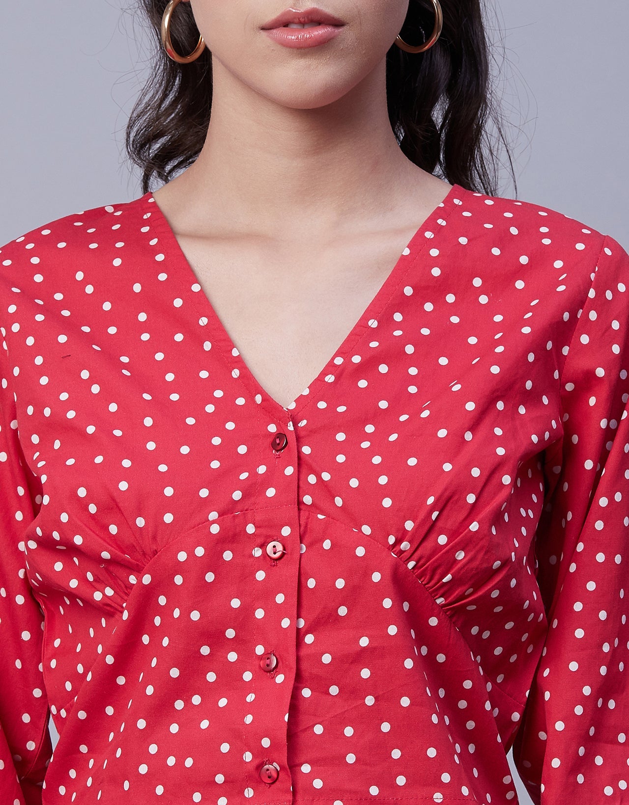 Printed Long Sleeve Crop Top
