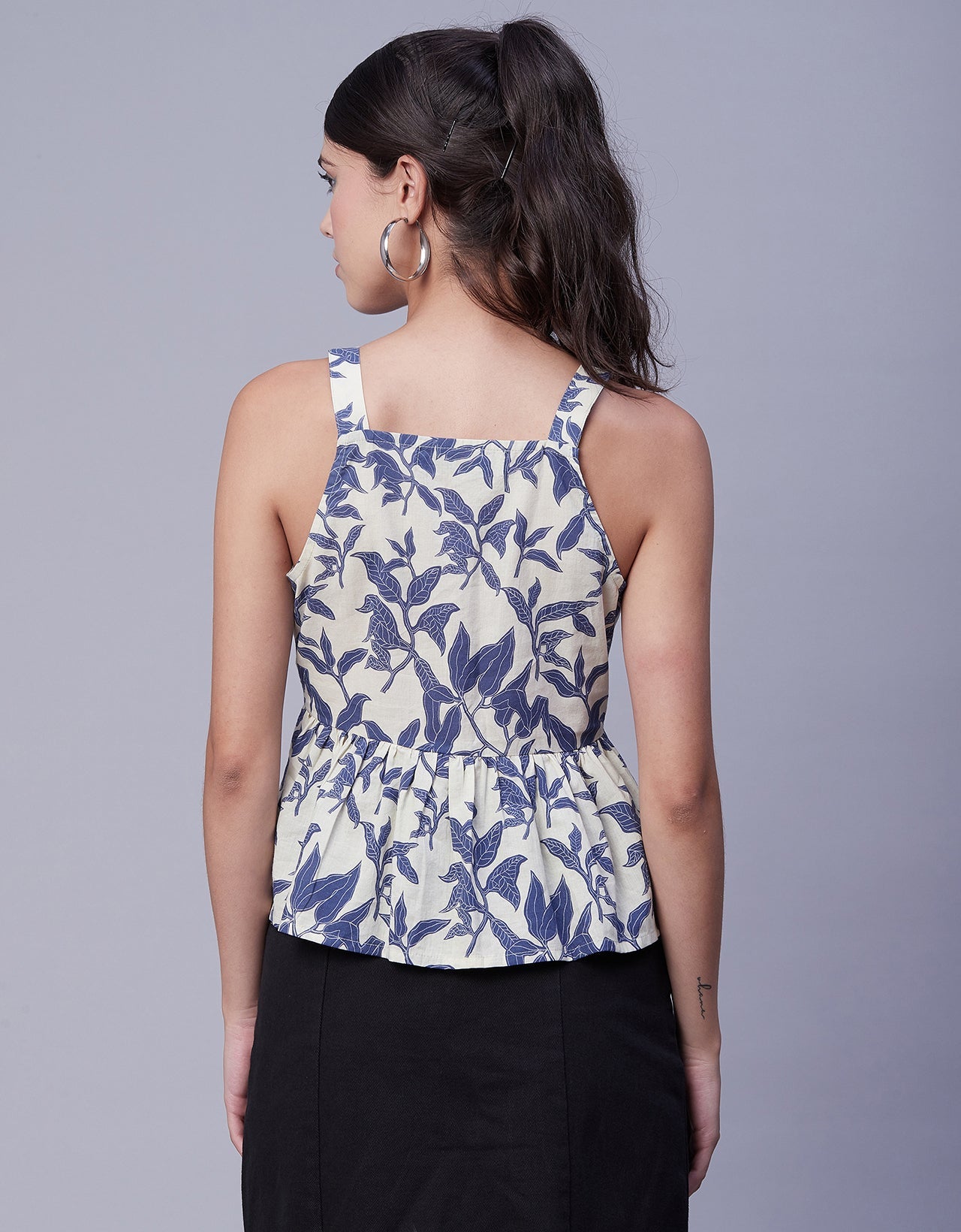 Sleeveless Peplum Strappy Top