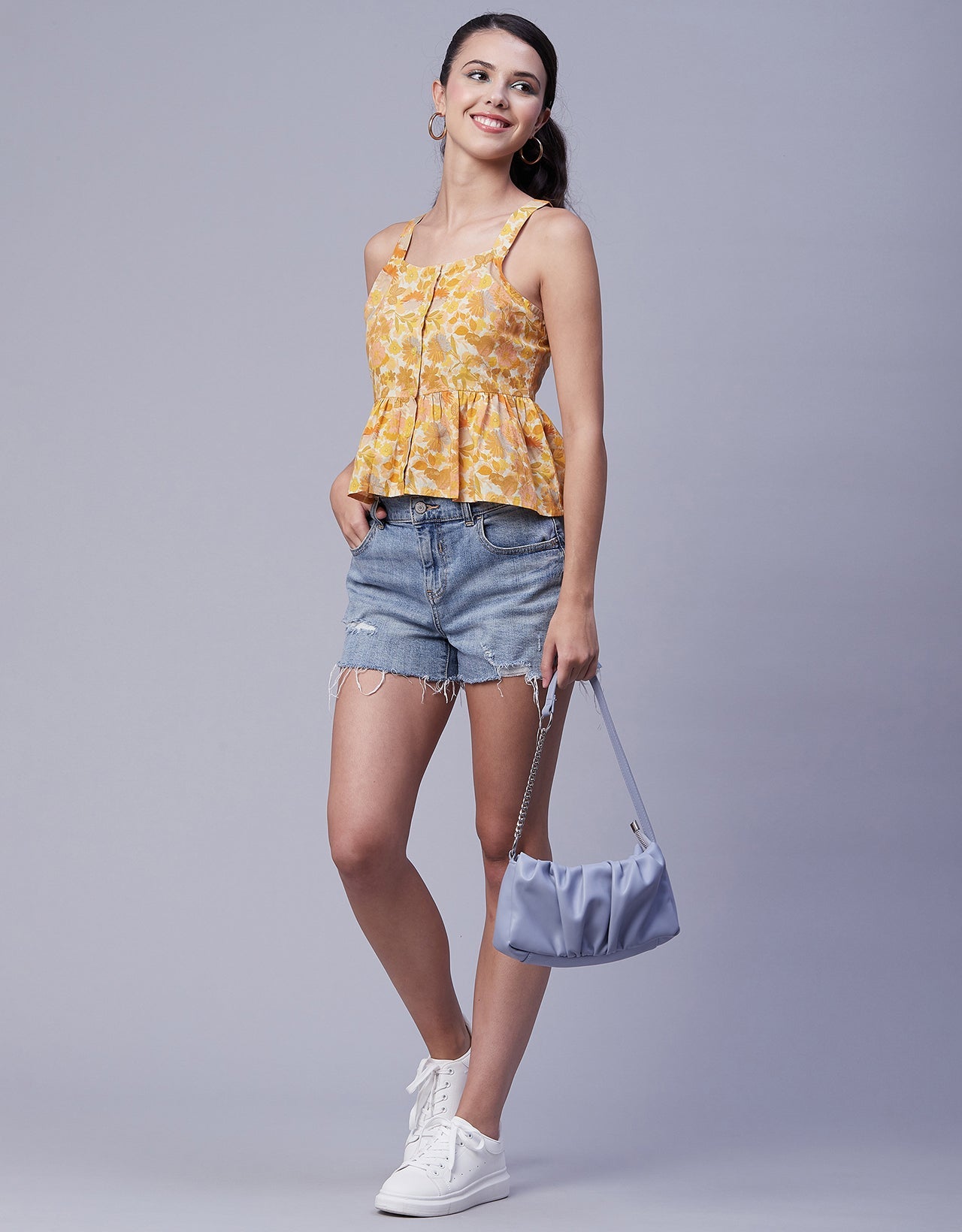 Sleeveless Peplum Strappy Top