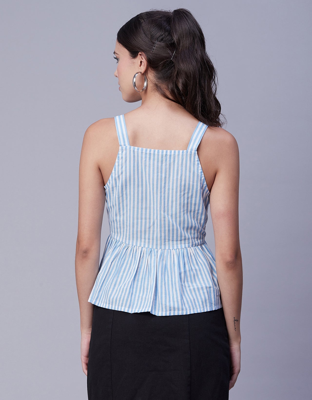 Sleeveless Peplum Strappy Top