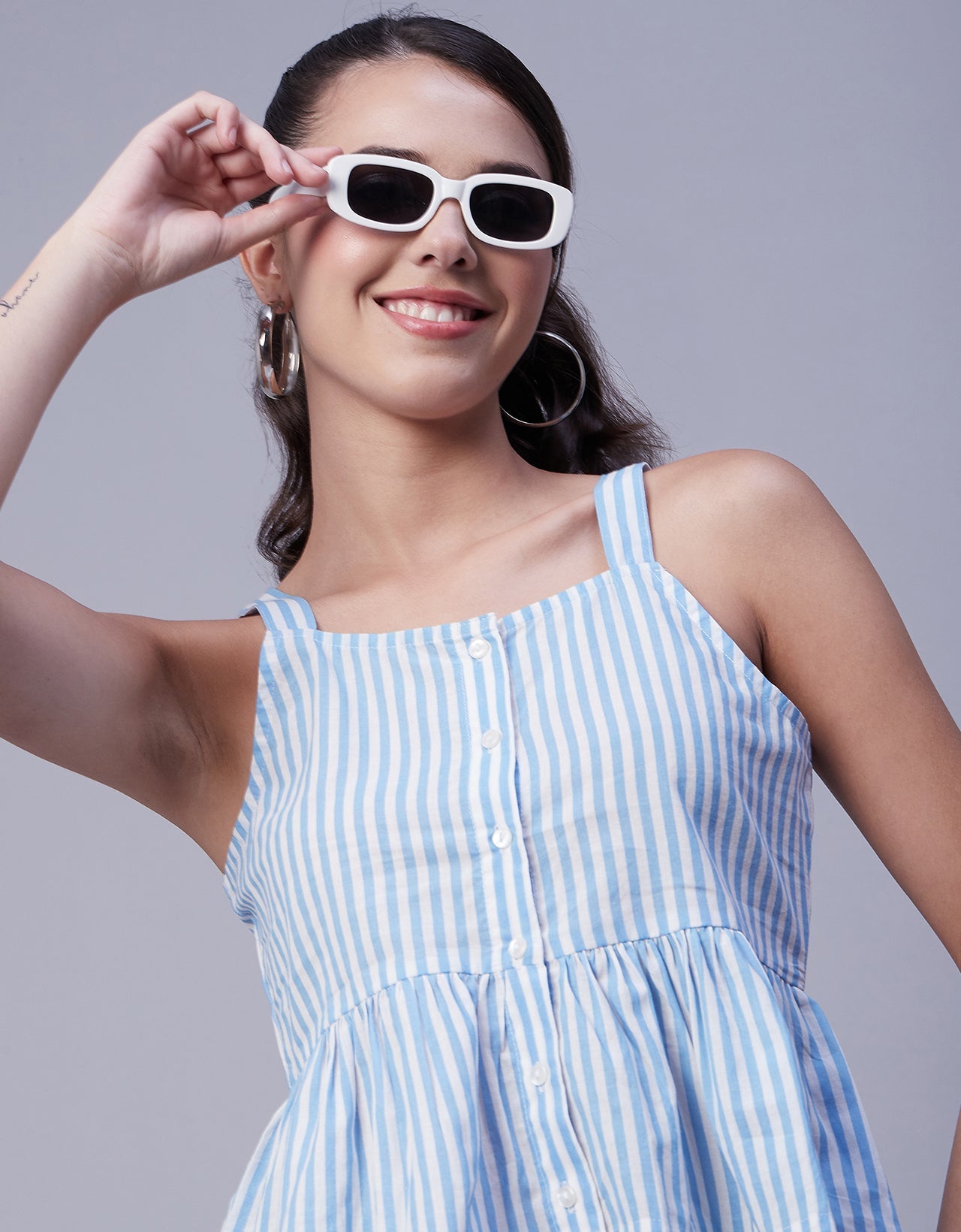 Sleeveless Peplum Strappy Top
