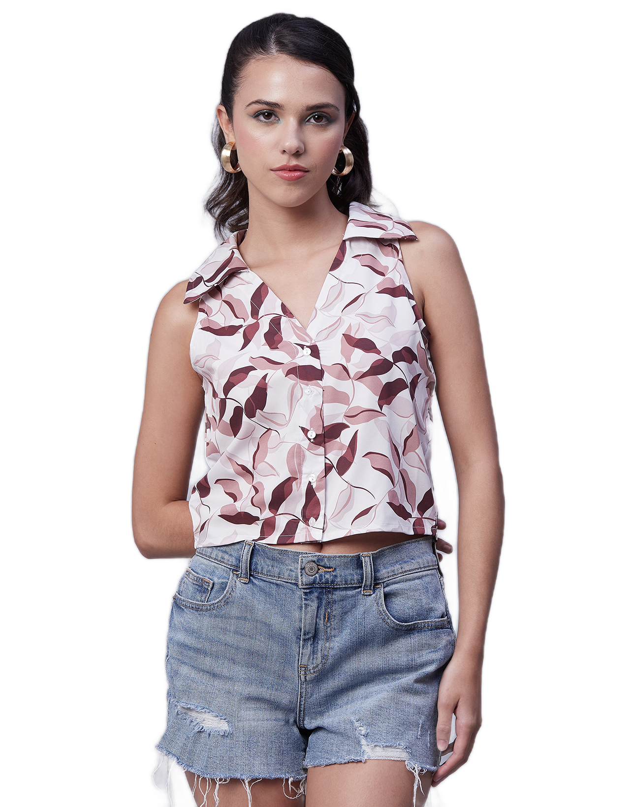 Printed Collared Summer Top