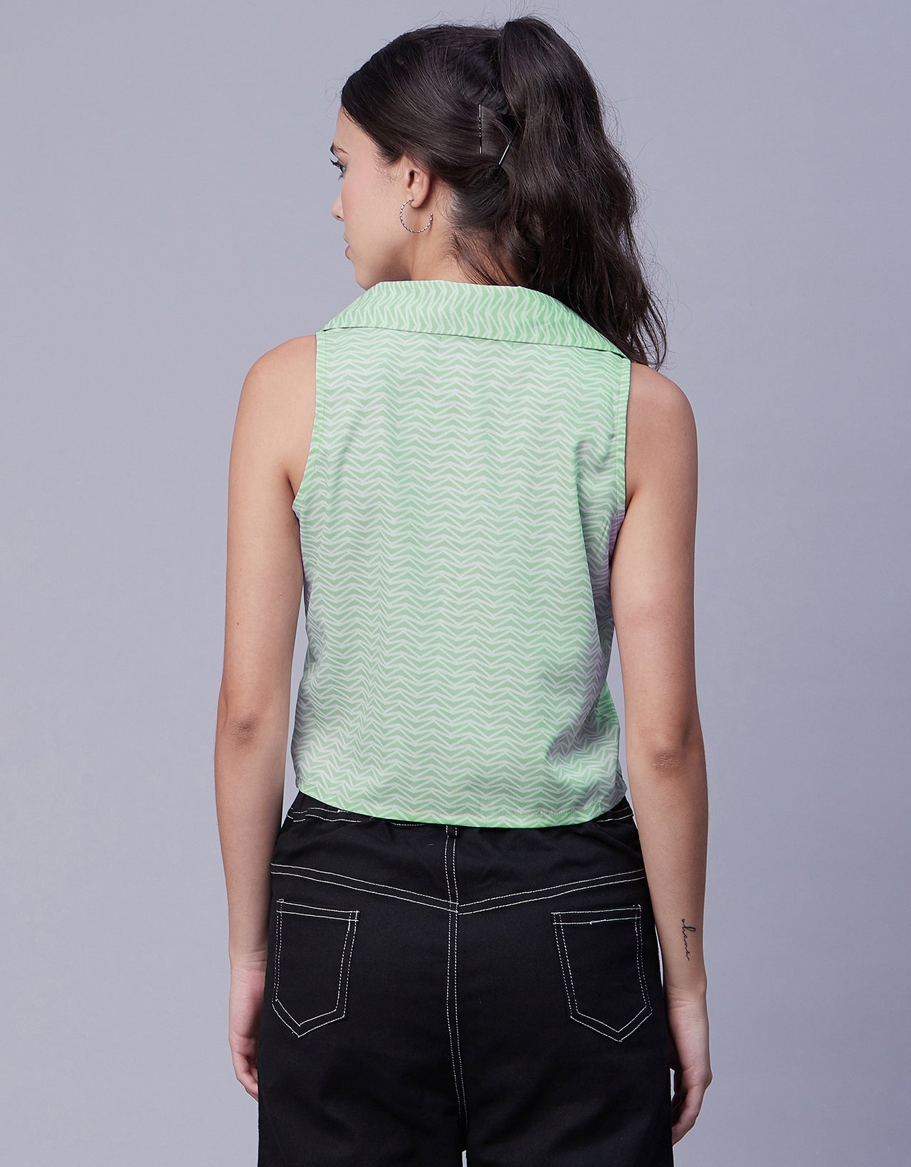 Printed Collared Summer Top