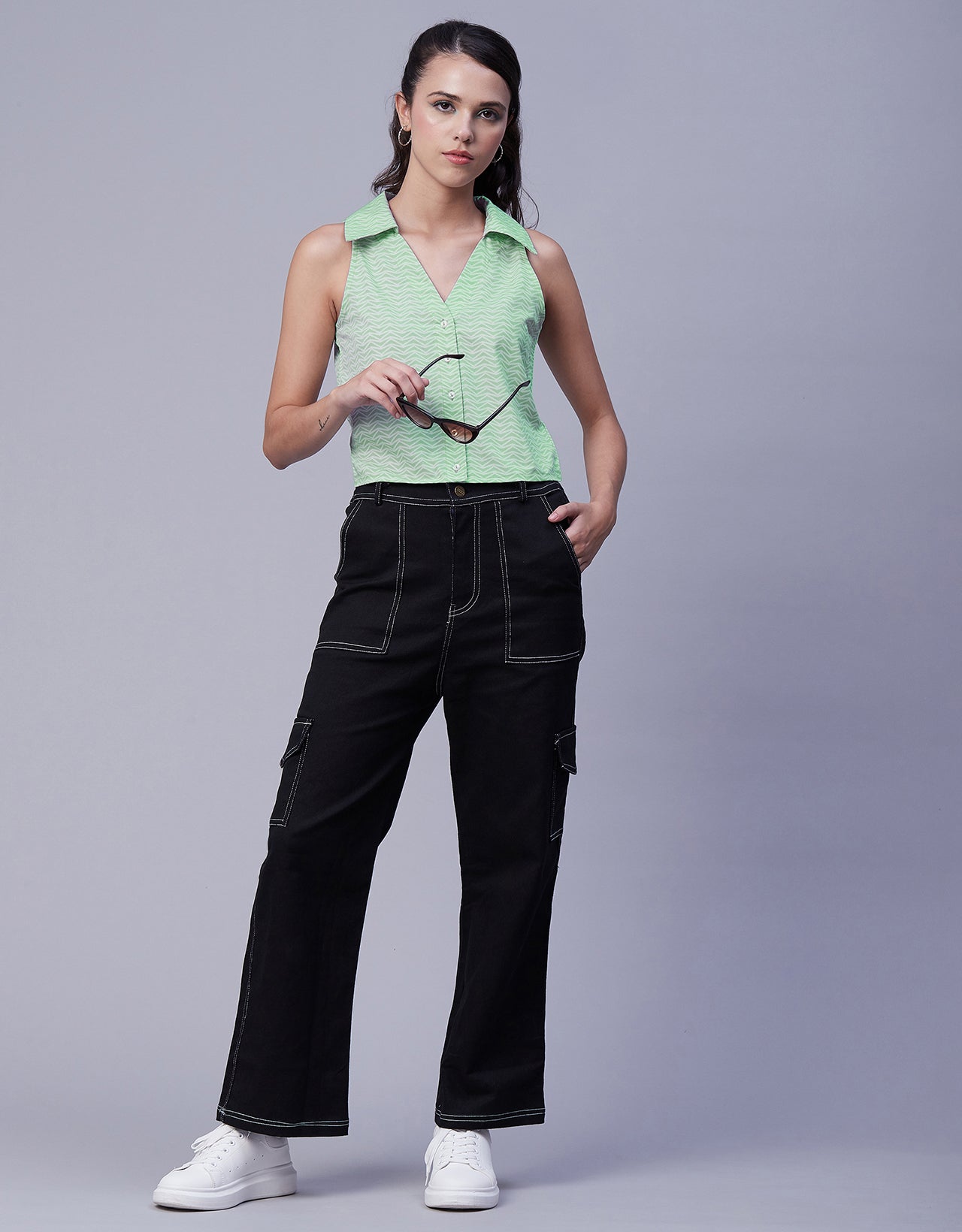 Printed Collared Summer Top