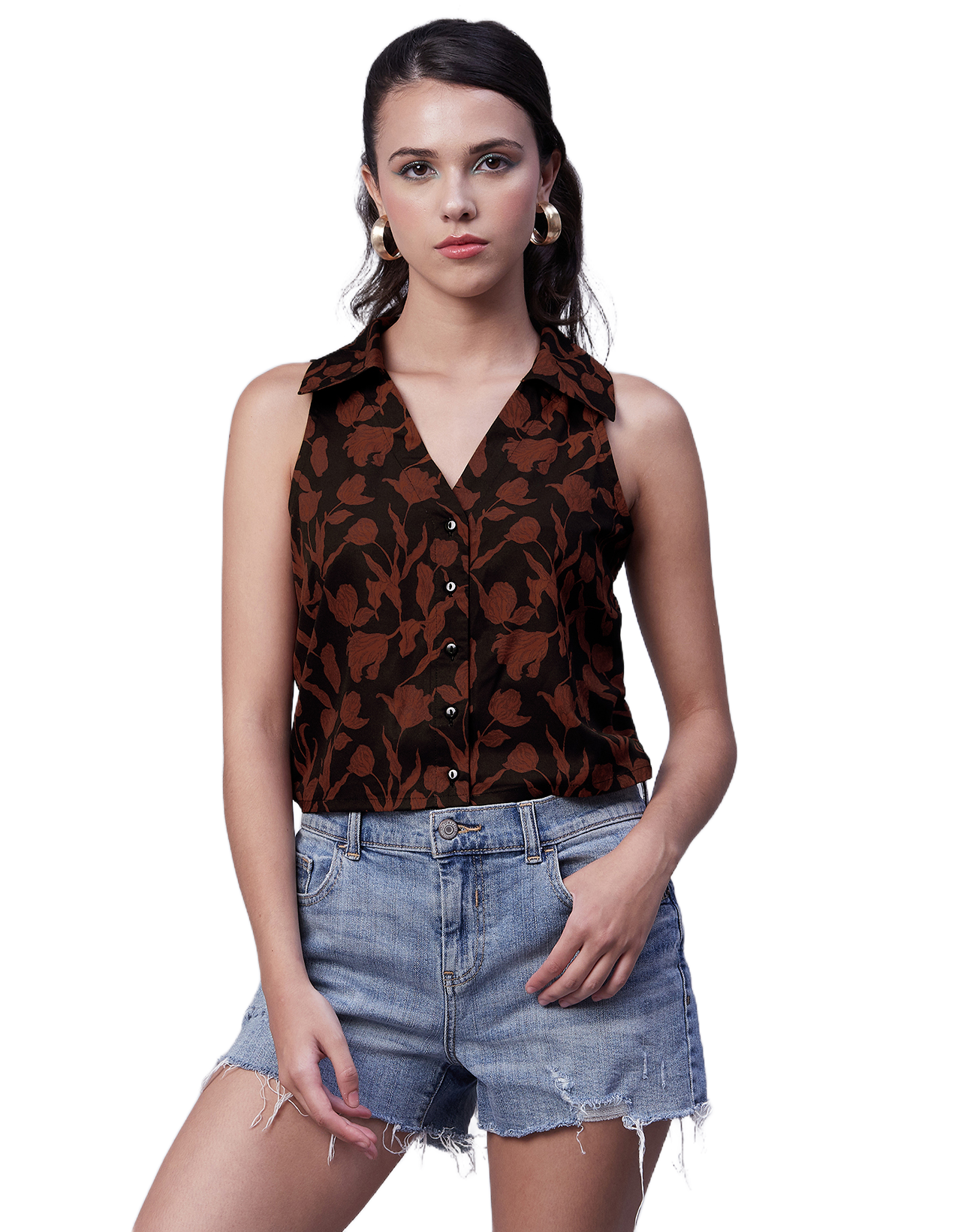 Printed Collared Summer Top