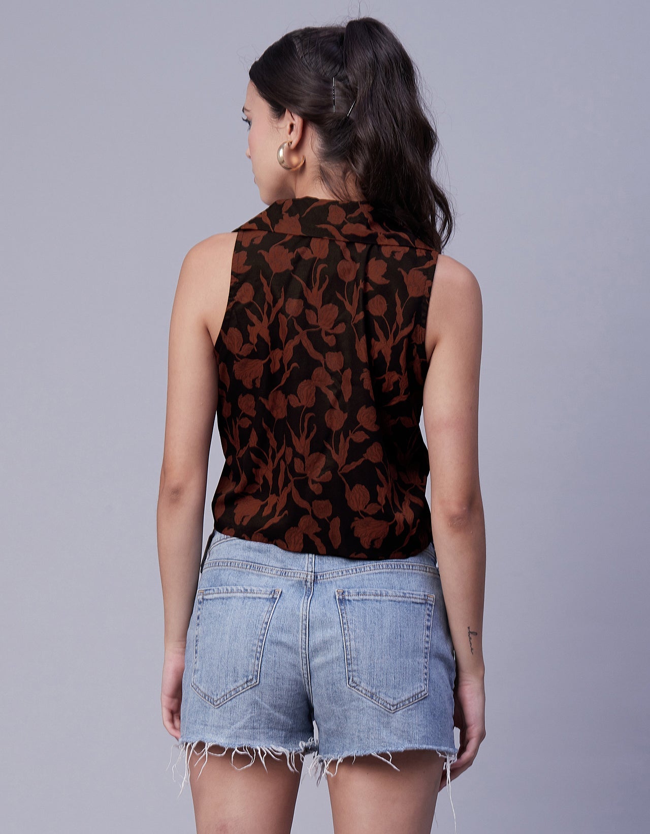 Printed Collared Summer Top