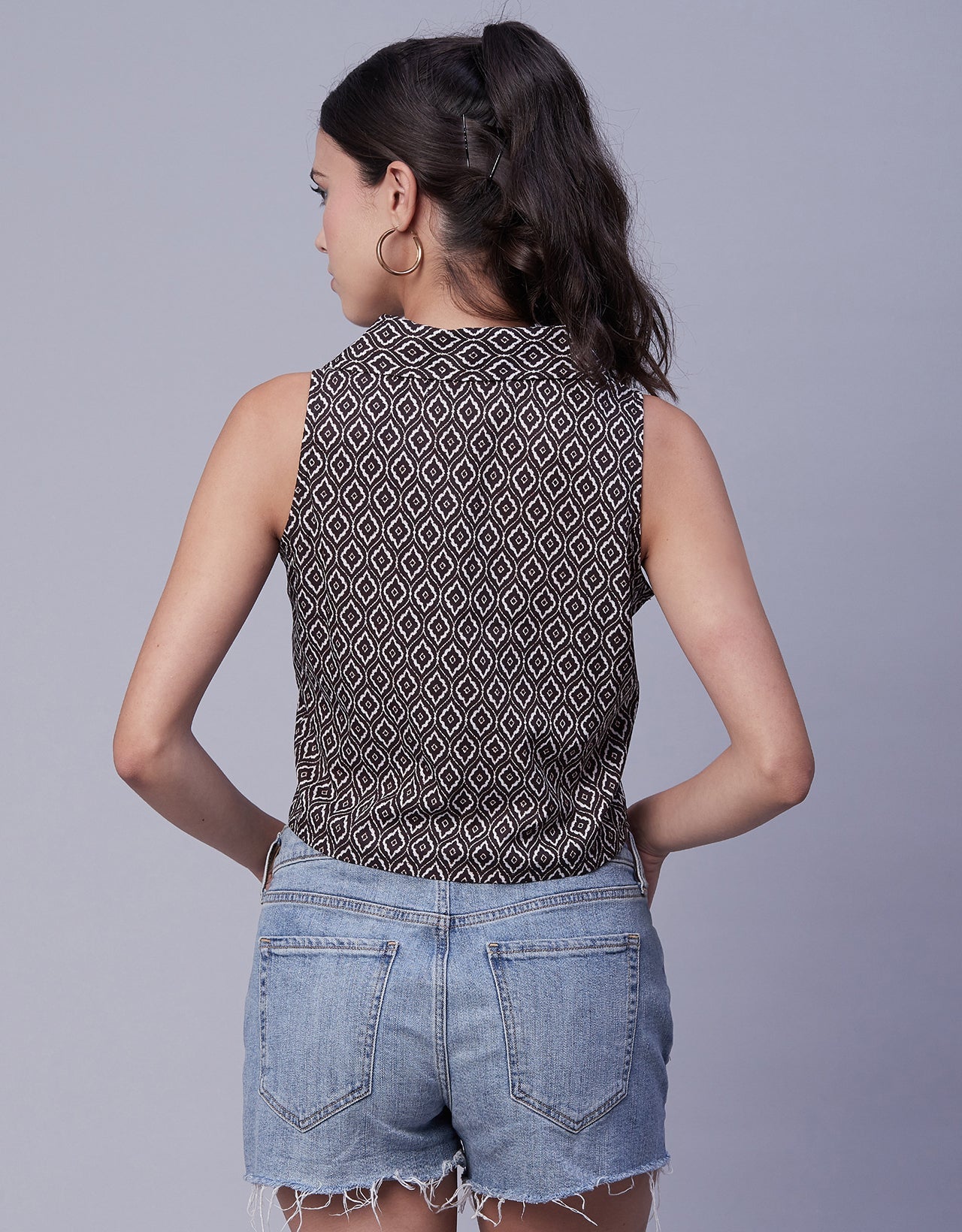 Printed Collared Summer Top