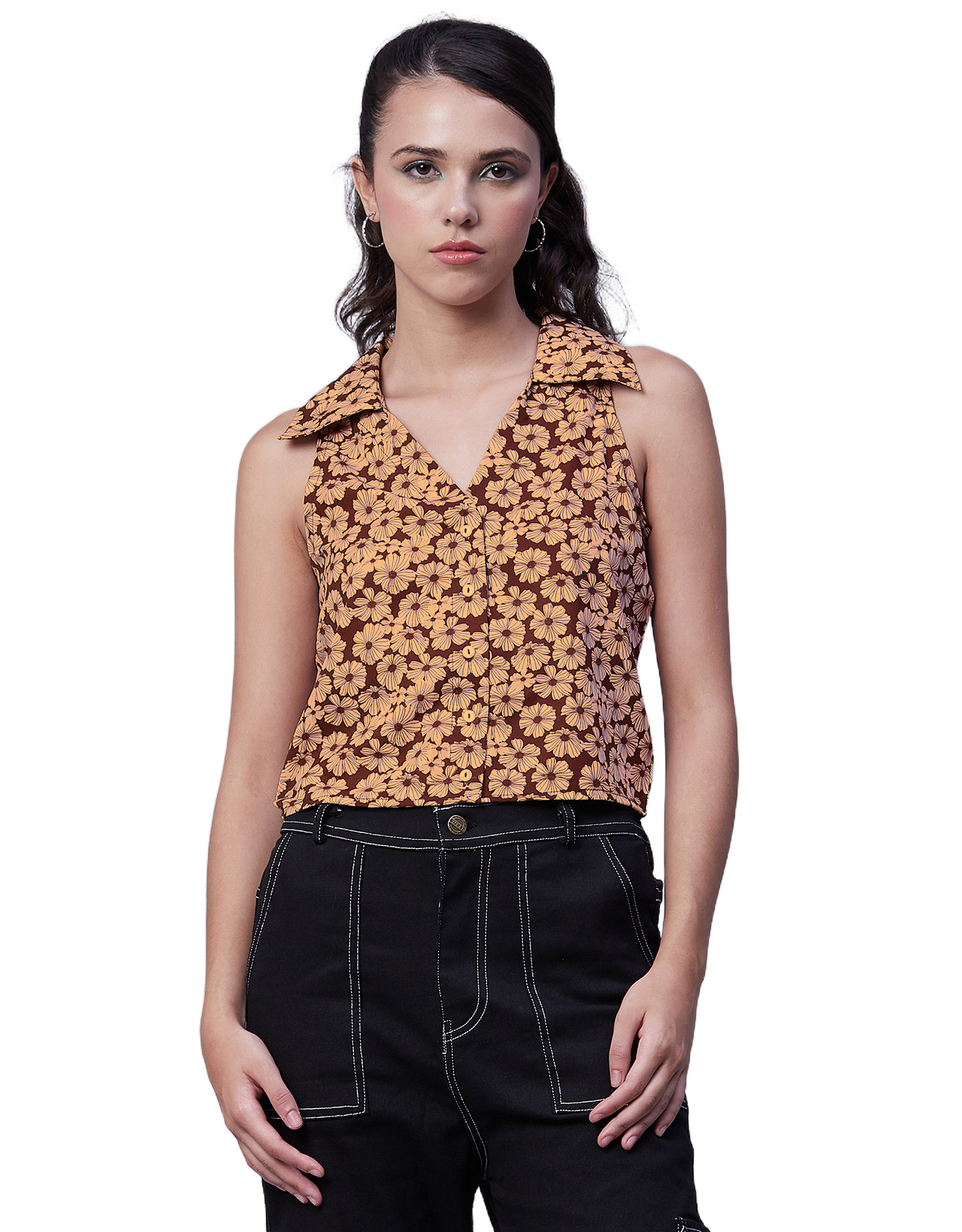 Printed Collared Summer Top