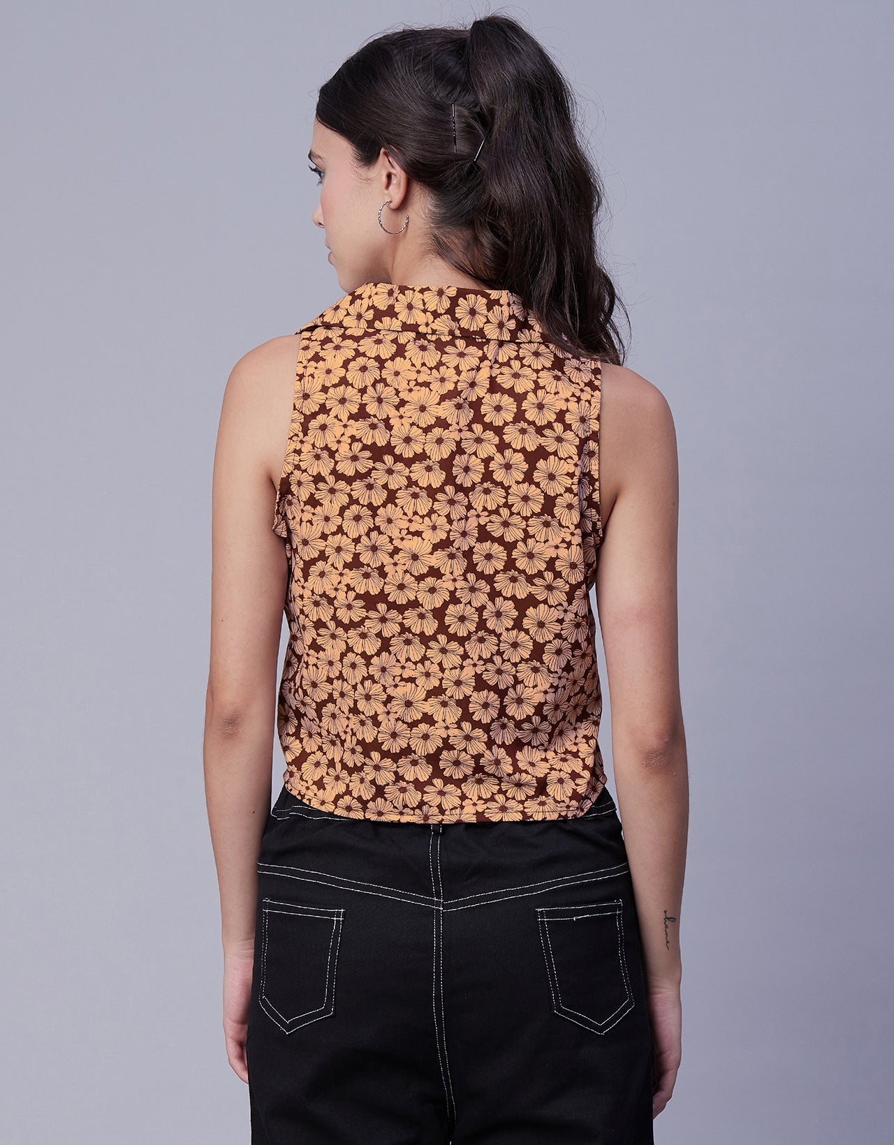 Printed Collared Summer Top
