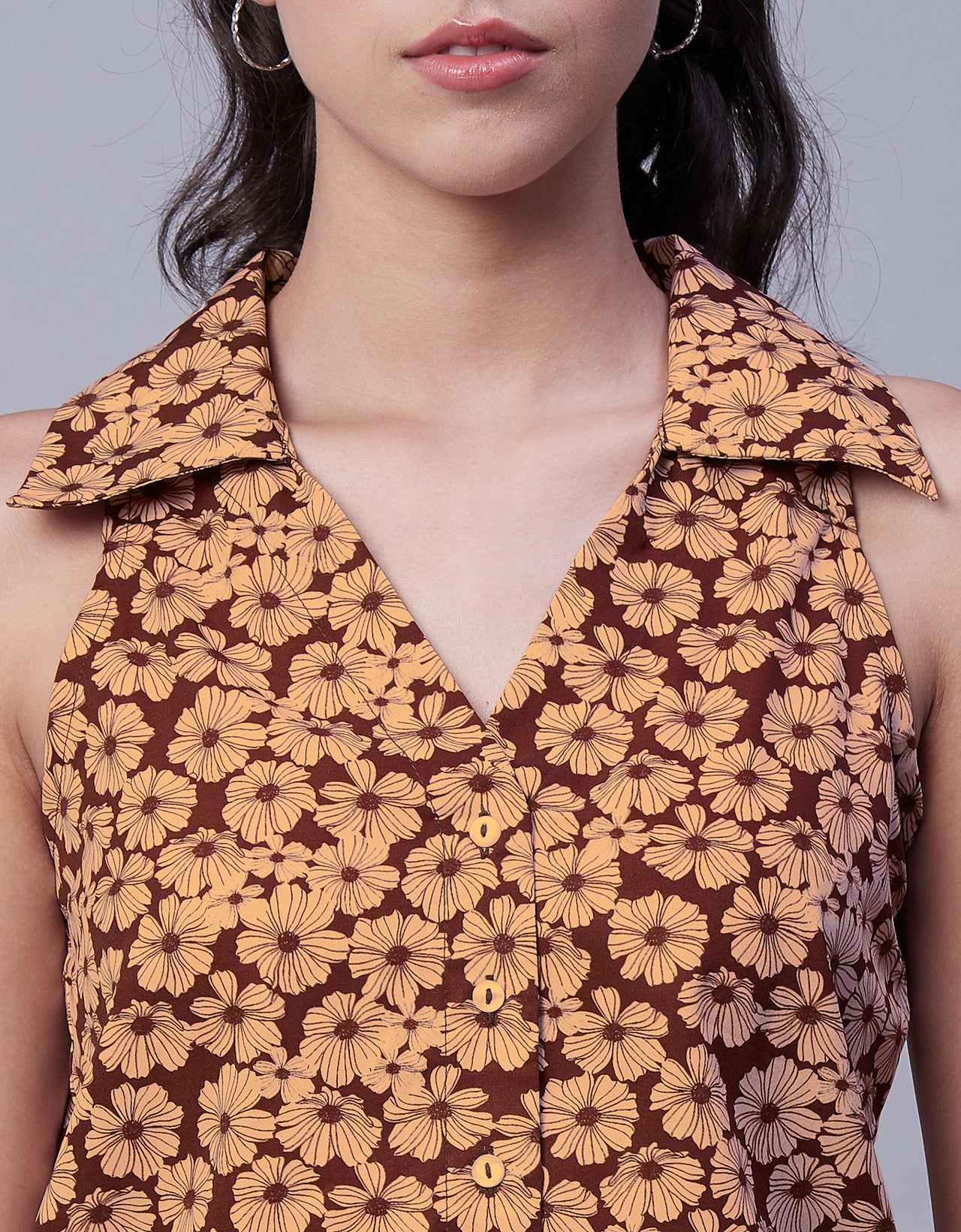 Printed Collared Summer Top