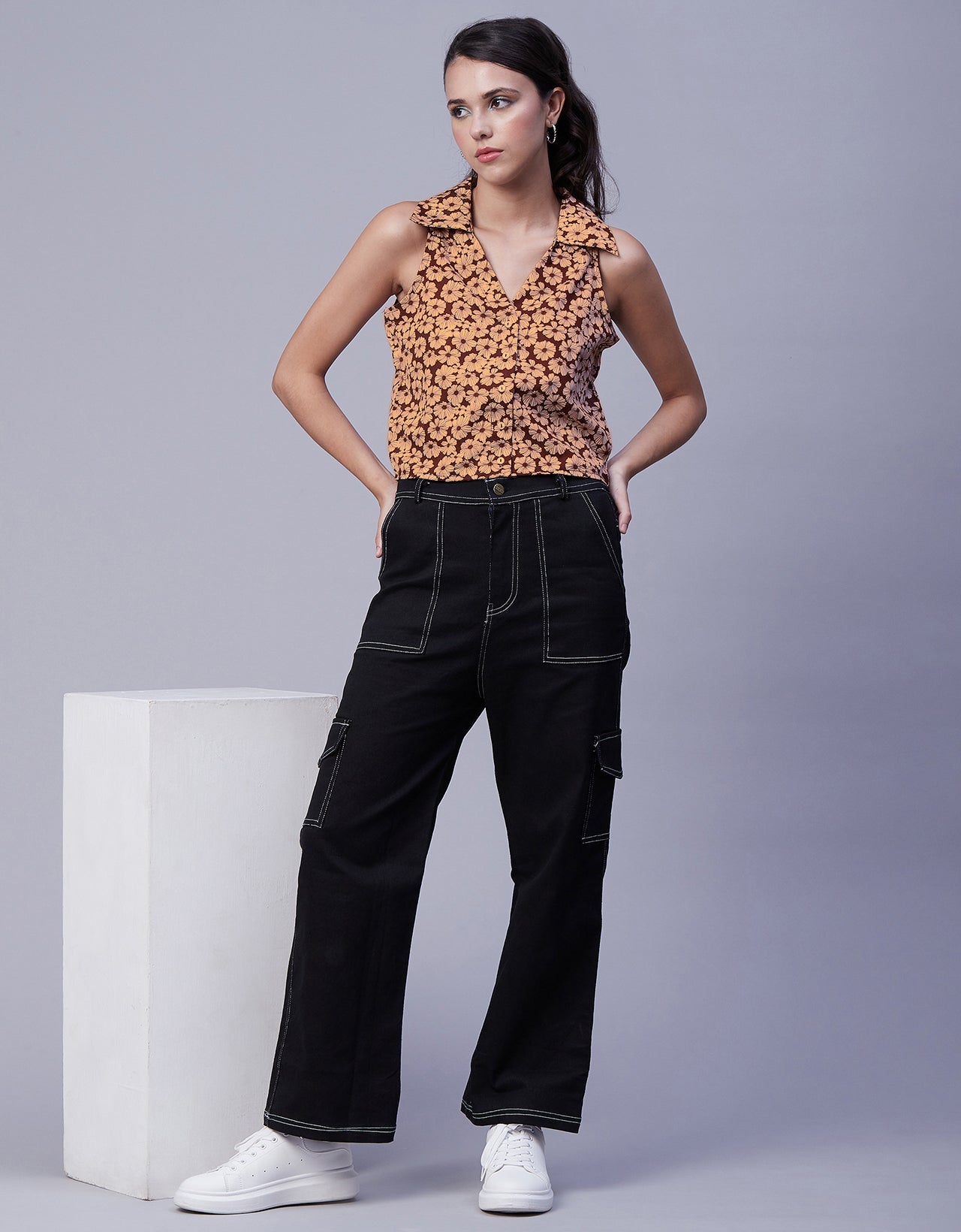 Printed Collared Summer Top