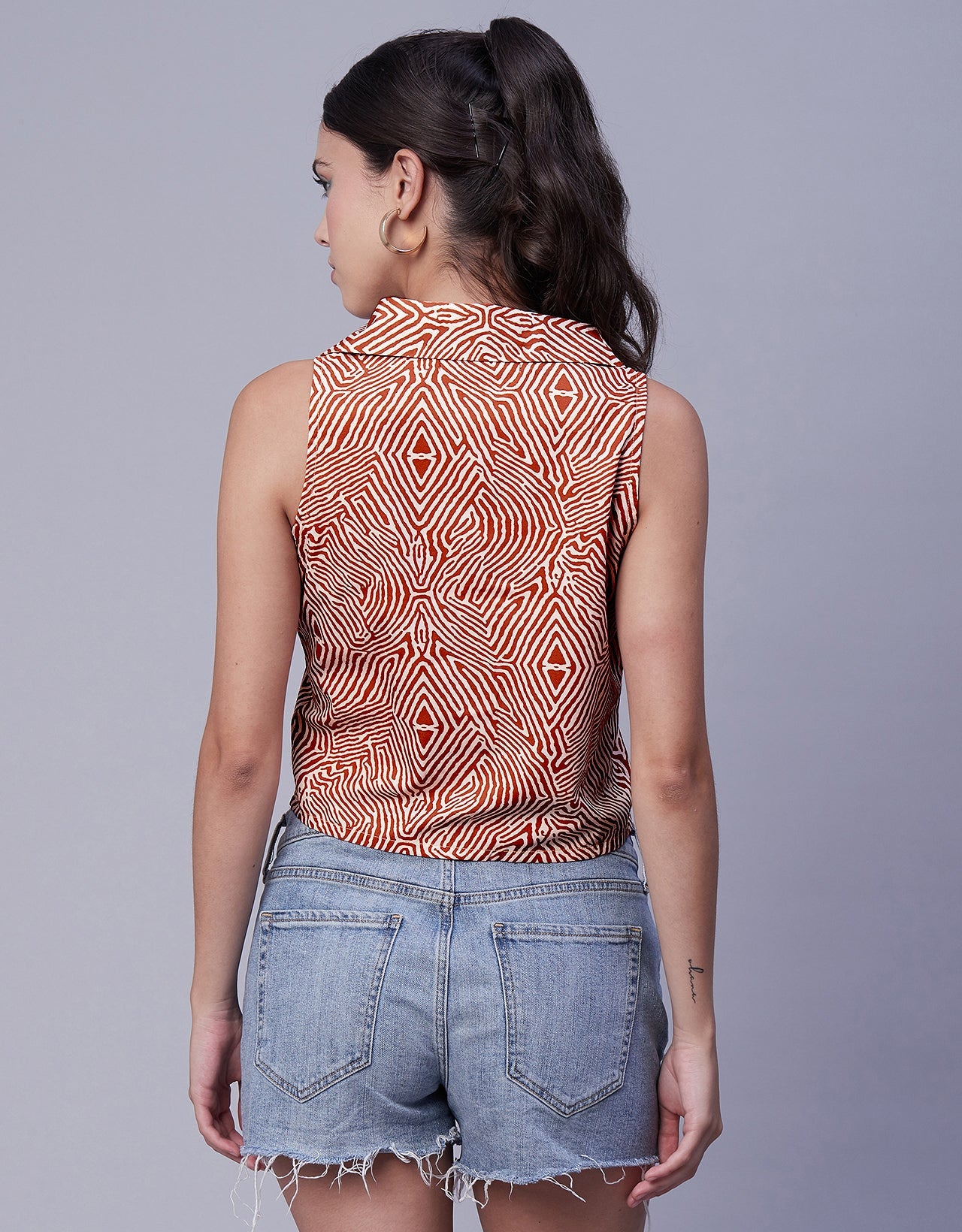 Printed Collared Summer Top