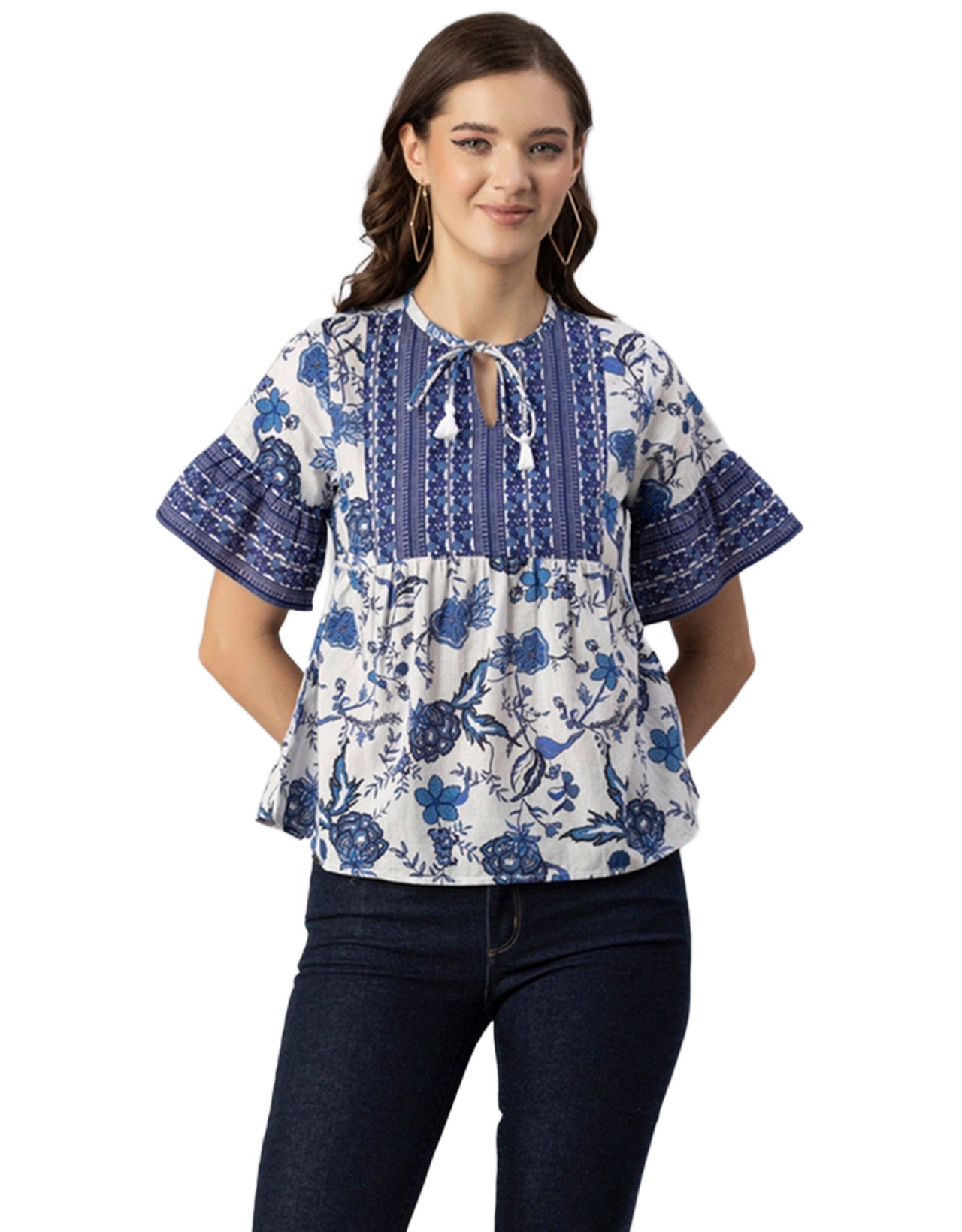 Printed Boho Cotton Blouse
